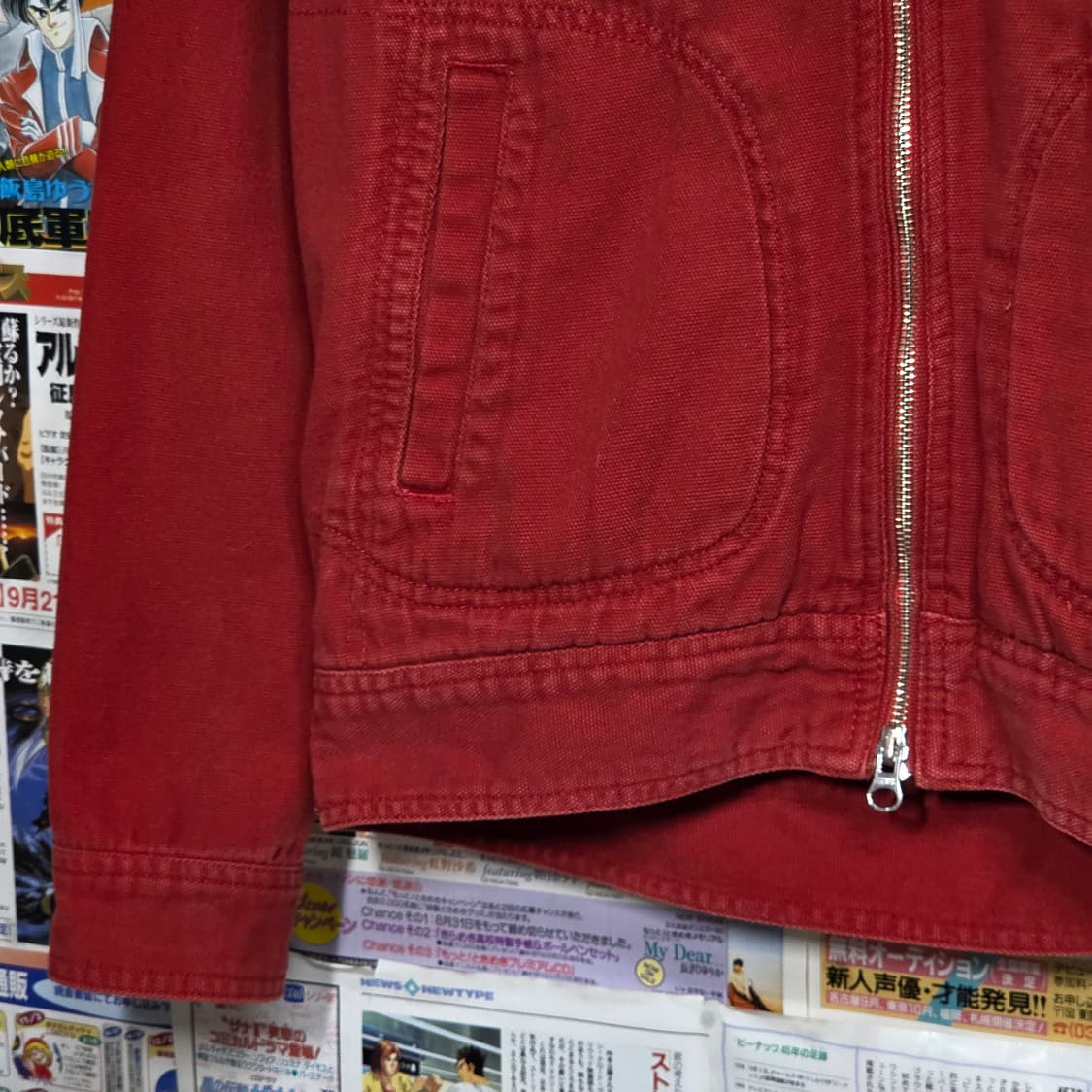 JPN 레드 하이넥 코튼 투웨이 워크 후드 집업 상품이미지5