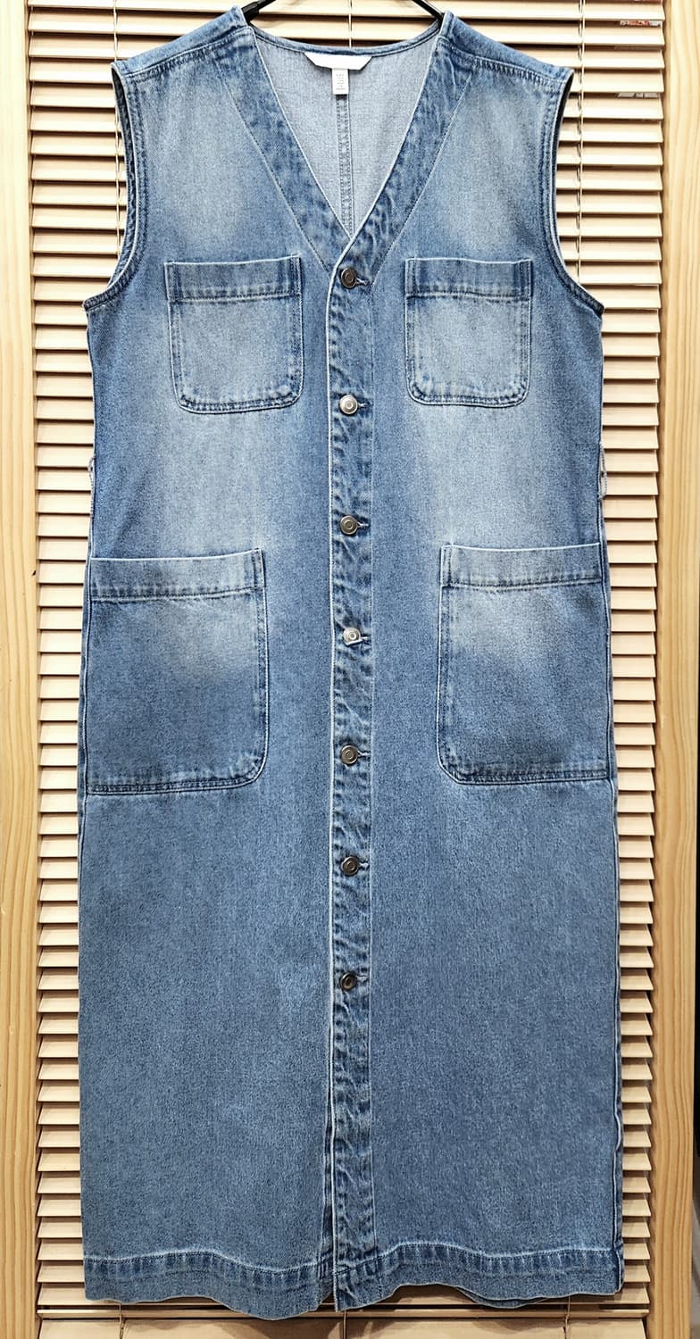 (새상품급)H&M 데님 롱베스트 원피스M 상품이미지1