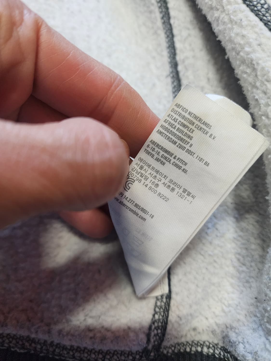 아베크롬비 후드집업 그레이 L사이즈  상품이미지3