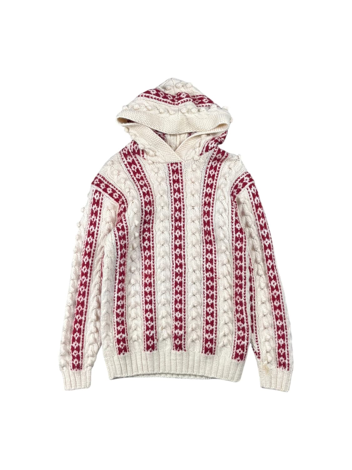 Vintage 핸드메이드 니트 후디 상품이미지1