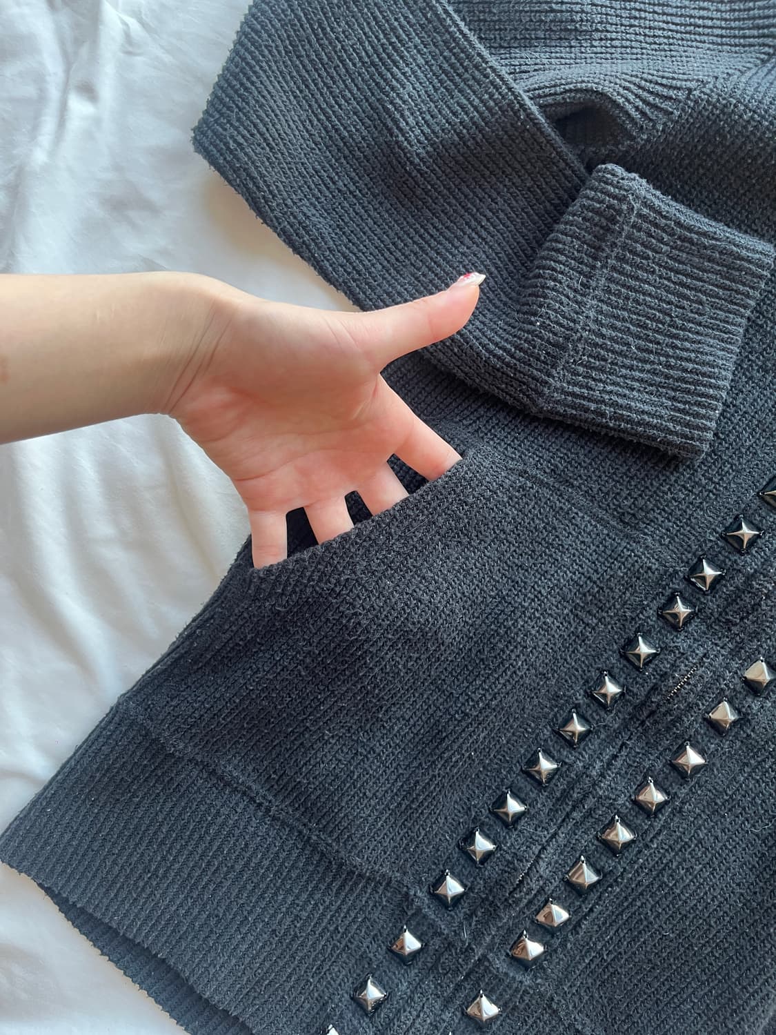 히스테릭 글래머 스터드 니트 후드집업 자켓 상품이미지3