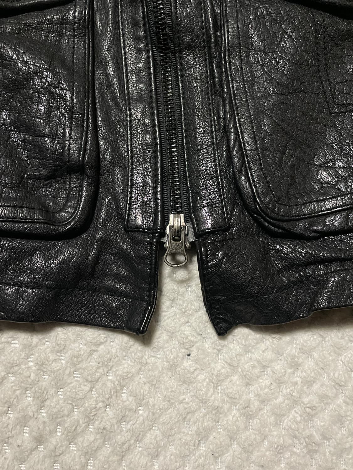 광희시장 웨스턴 무드 2WAY 램스킨 양가죽 포켓 레더 자켓 상품이미지5