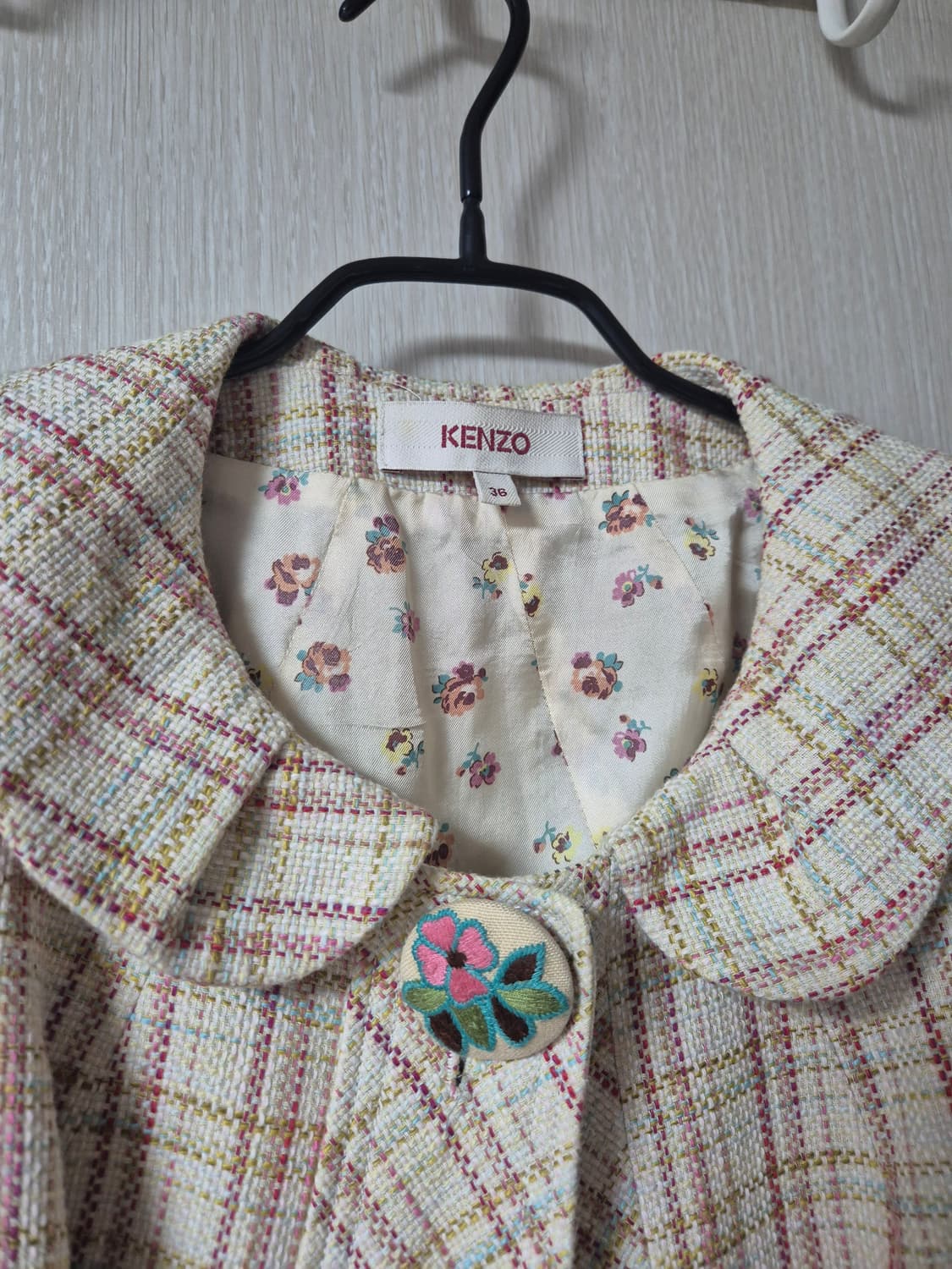 (정품) 겐죠 겐조 플라워 패치 라운드넥 자켓 36 상품이미지4