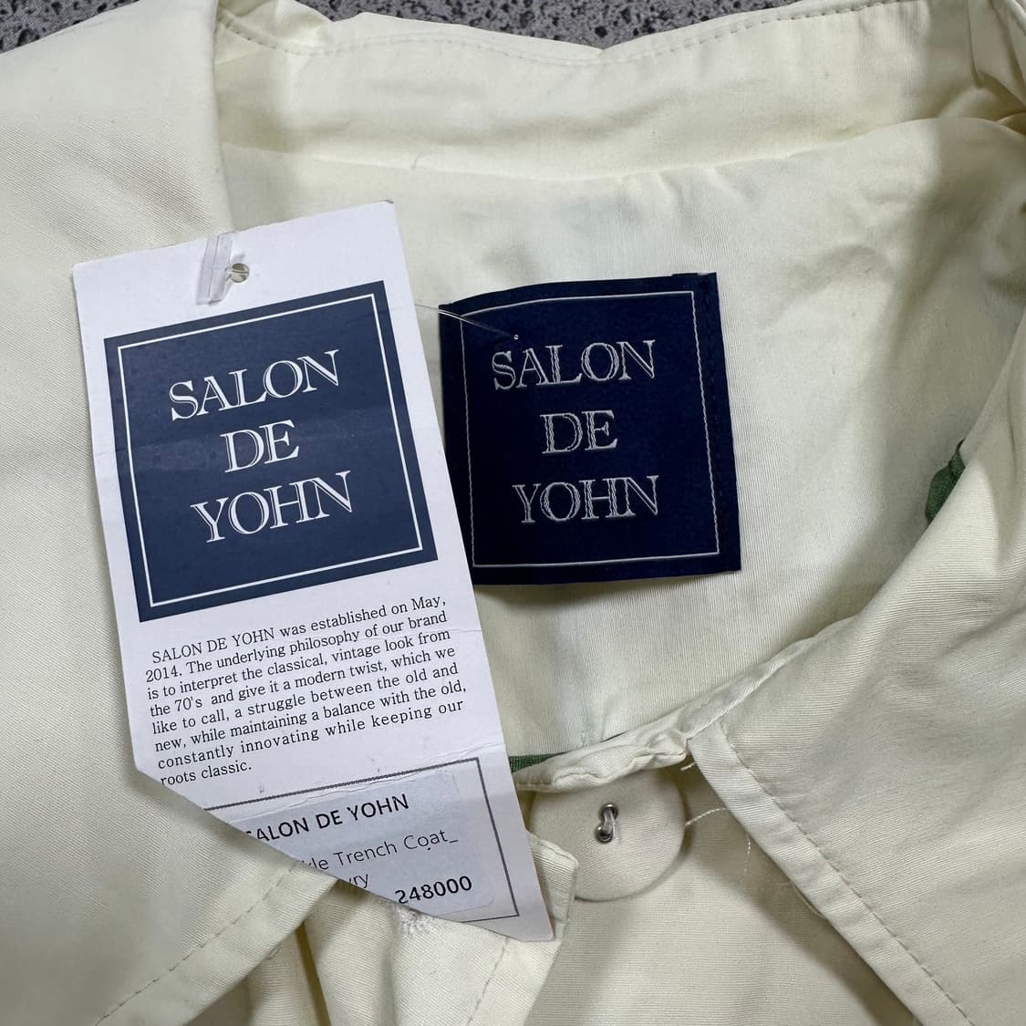 ✨ (새상품) 살롱드욘 나일론 코튼 트렌치 코트 상품이미지4