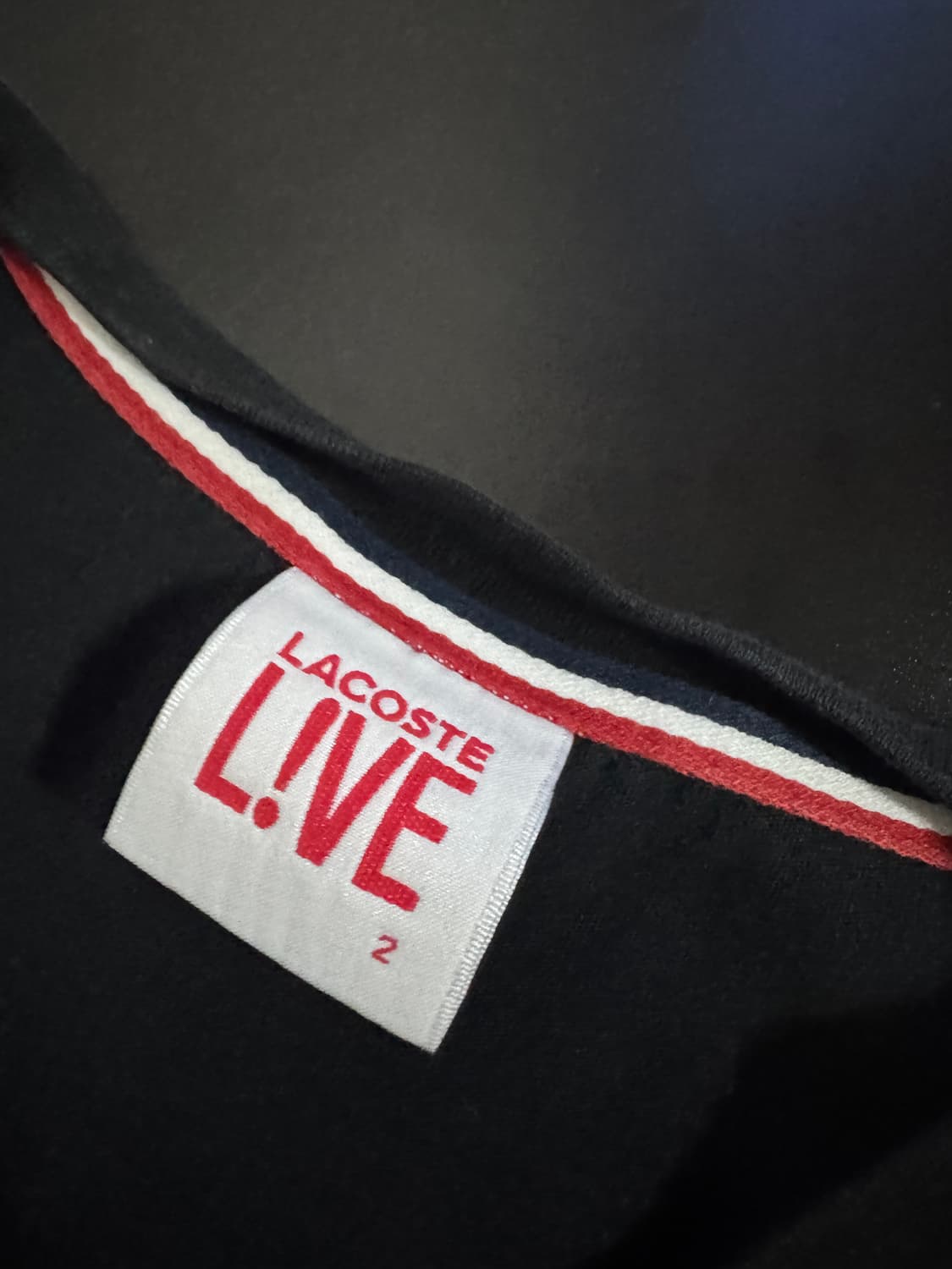 정품 여성 라코스테 라이브 브이넥 반팔 티셔츠 S 2 블랙 상품이미지3