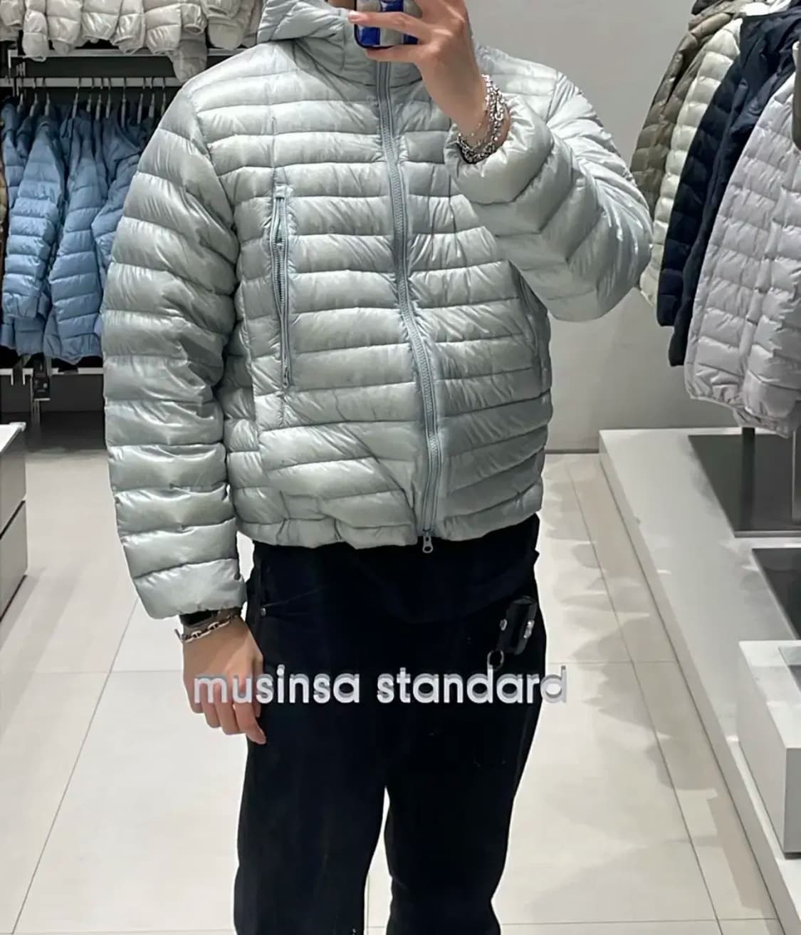 [XL] 무탠다드 시티레저 립스탑 경량 클라우디블루 패딩 상품이미지1