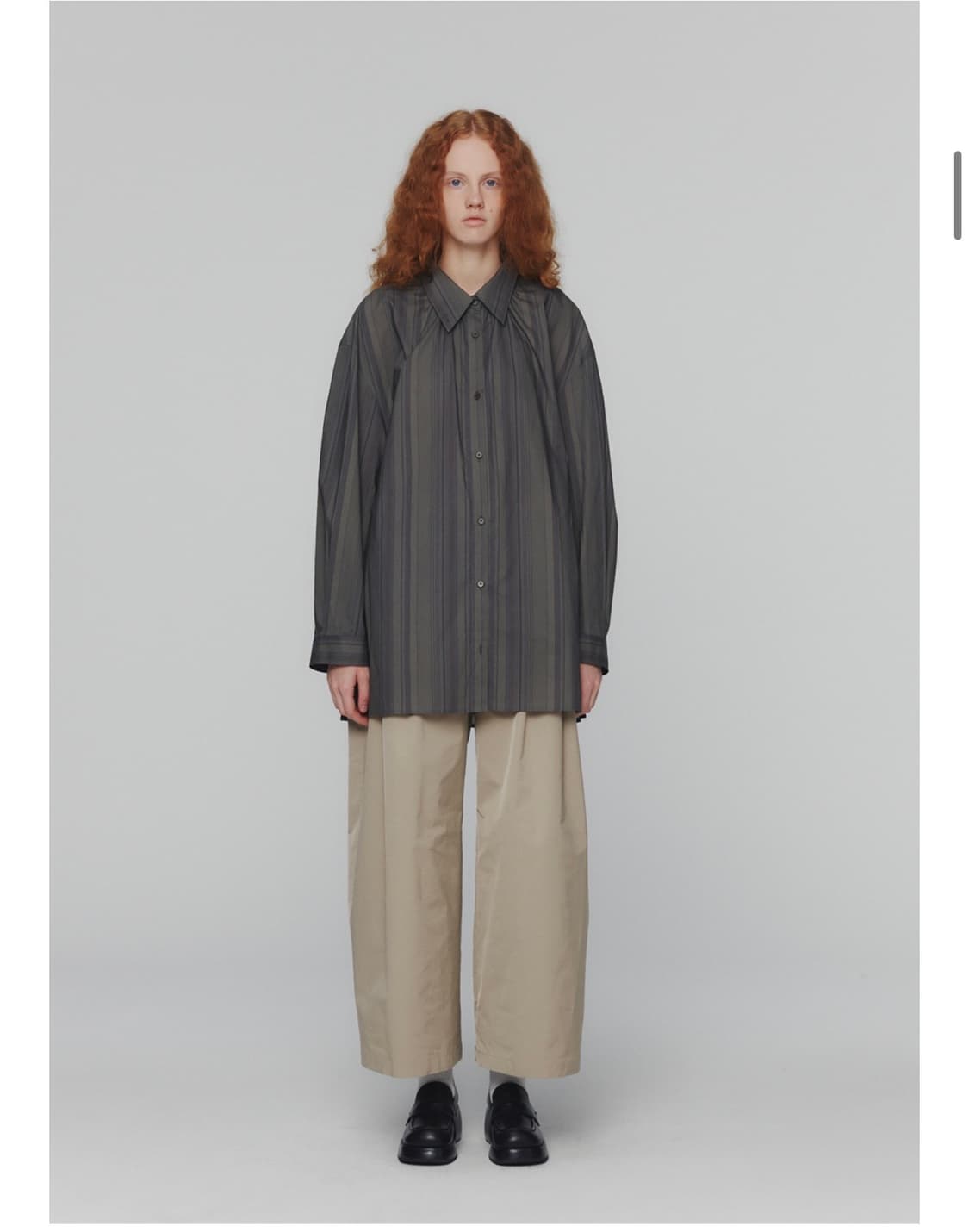 아모멘토 넥셔링 오버사이즈 스트라이프 셔츠 상품이미지2