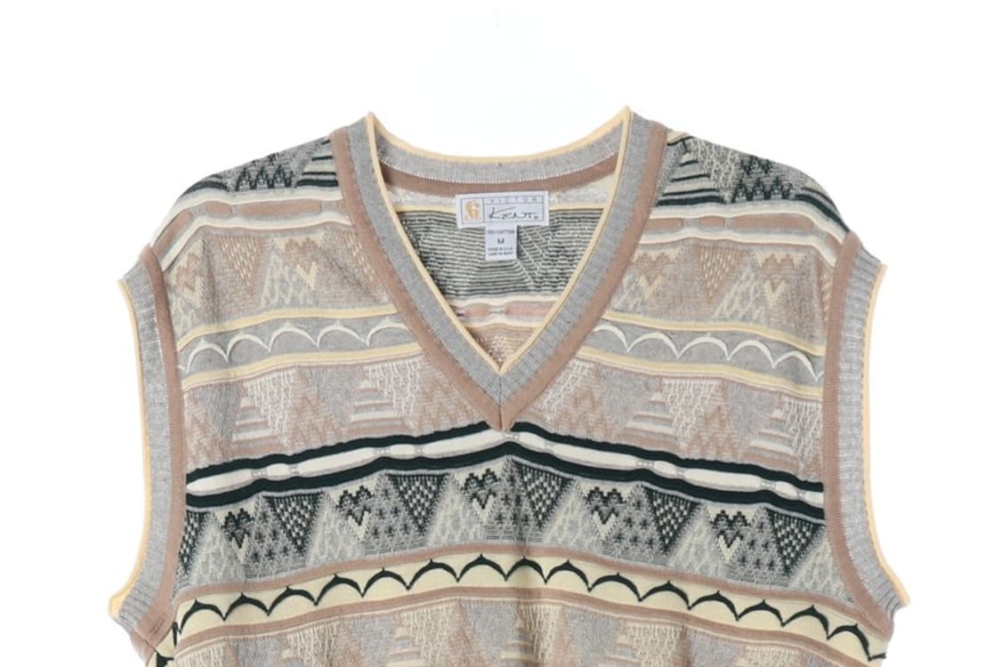 Victor Kent 에스닉 패턴 코튼 니트 베스트 M 상품이미지3