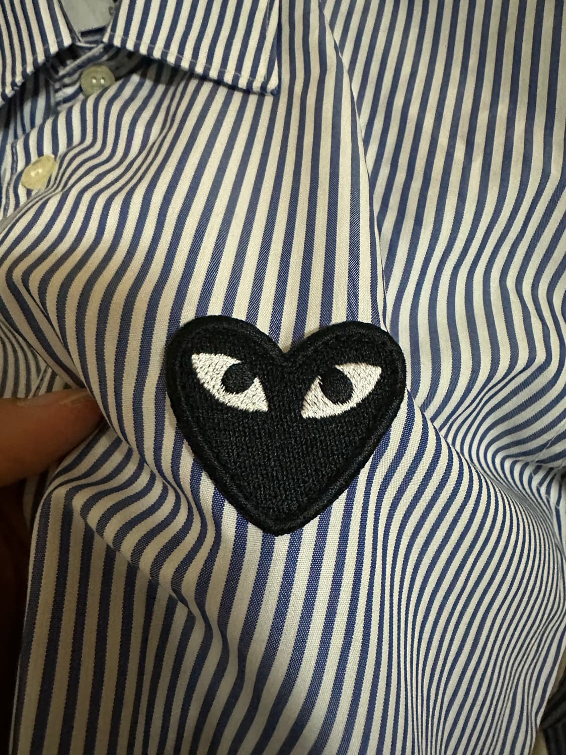 꼼데가르송 PLAY 스트라이프 셔츠 S 판매 상품이미지2