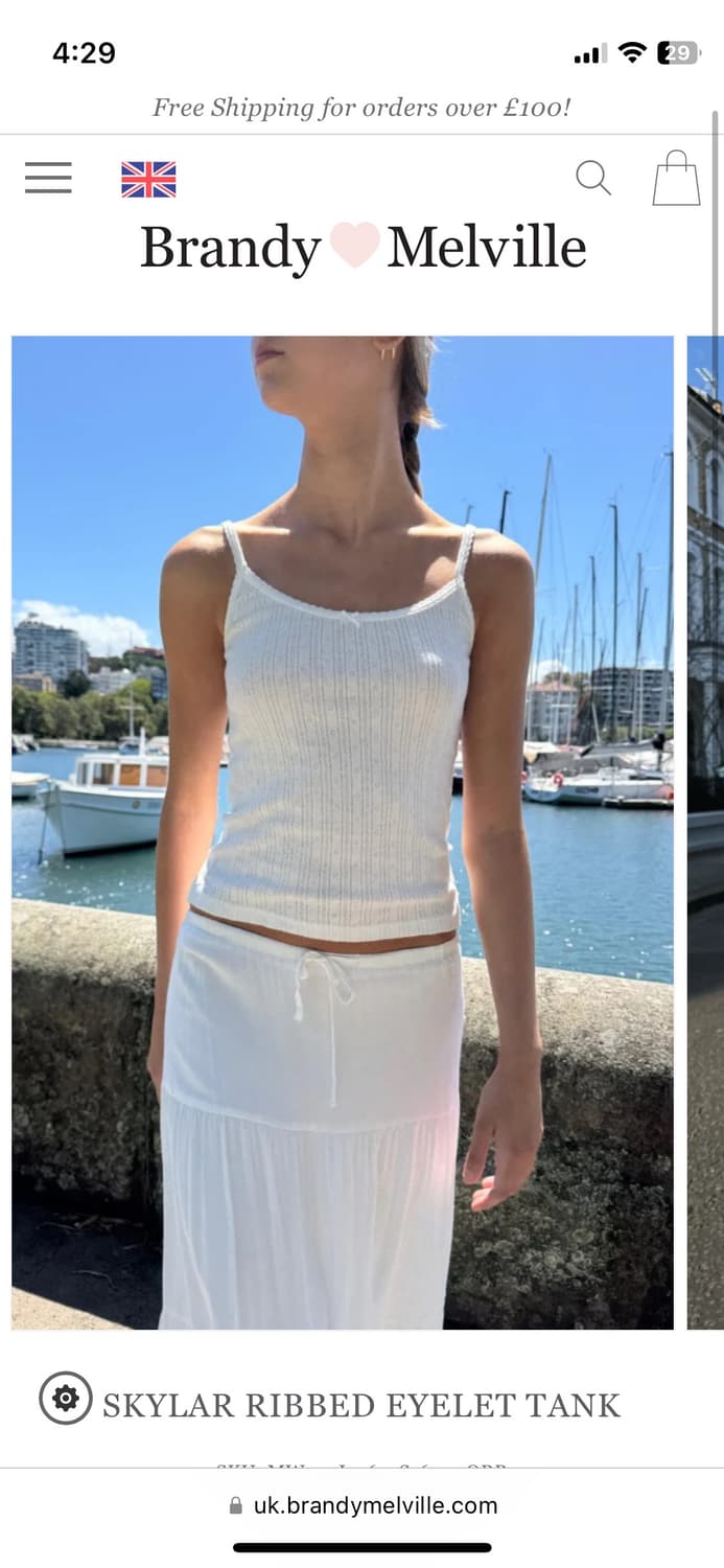 브랜디멜빌 아일렛 포인텔 아이보리 리본 나시 상품이미지1