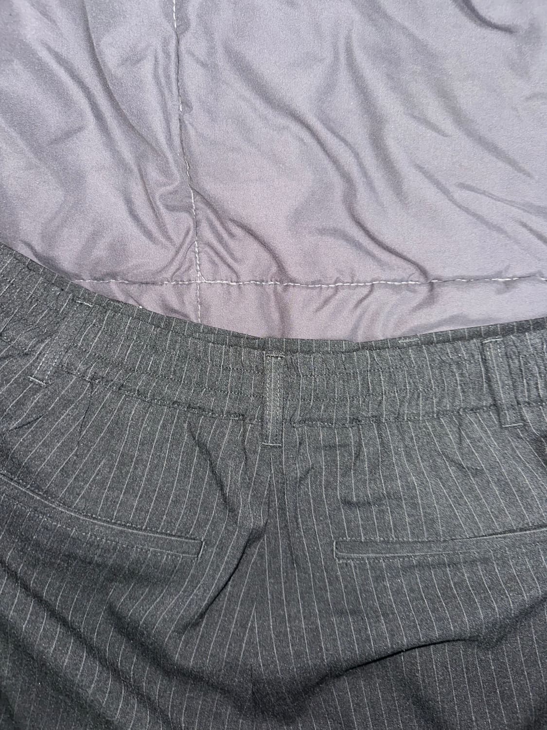 시즈 seez 스트라이프 원 턱 와이드 팬츠 차콜 XL 새상품 택보유 상품이미지4