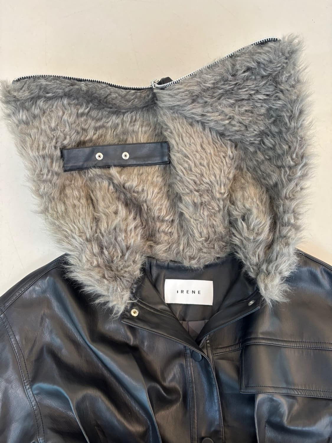 (New)Irene Fur Hood Leather Jacket 상품이미지5