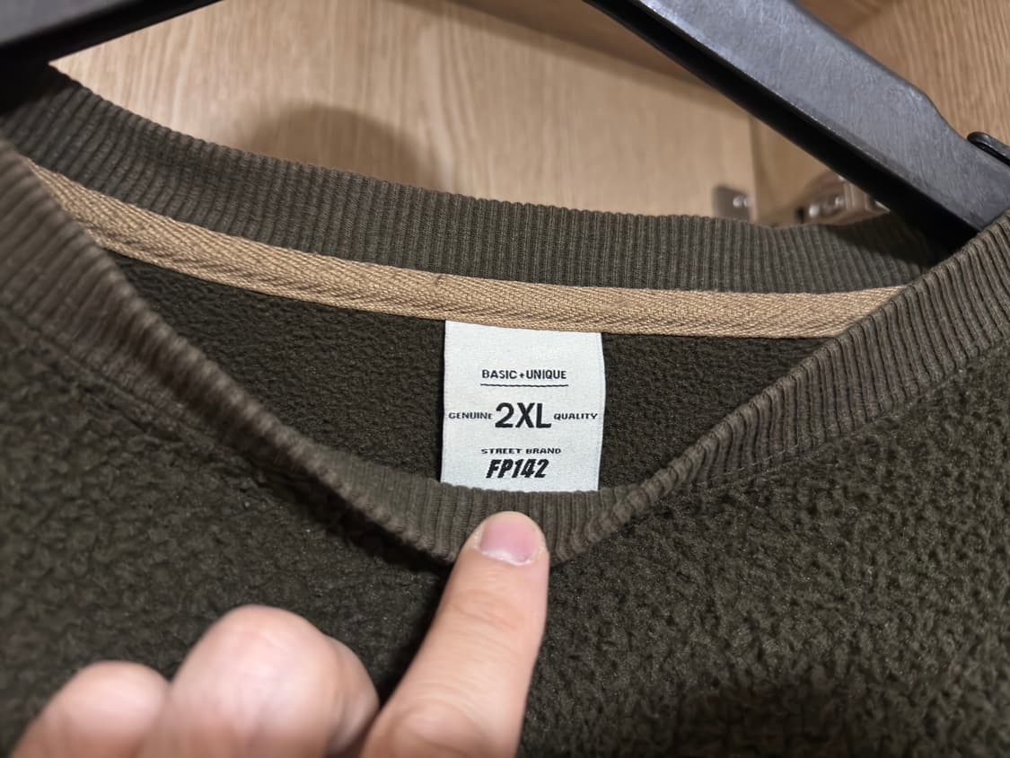 기모 맨투맨 카키 2xl 상품이미지3