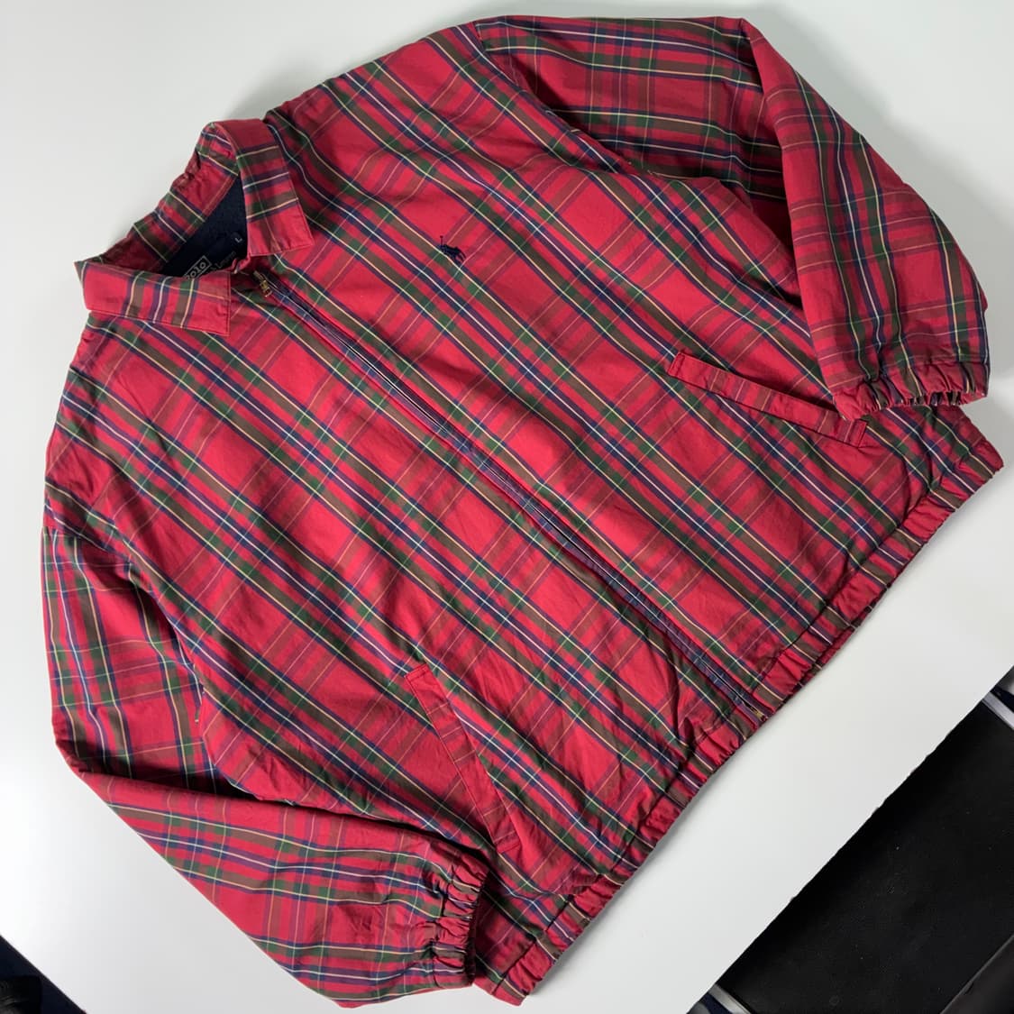 Polo  폴로 랄프로렌 90,s 자수 코튼 체크 스윙탑 자켓  상품이미지3