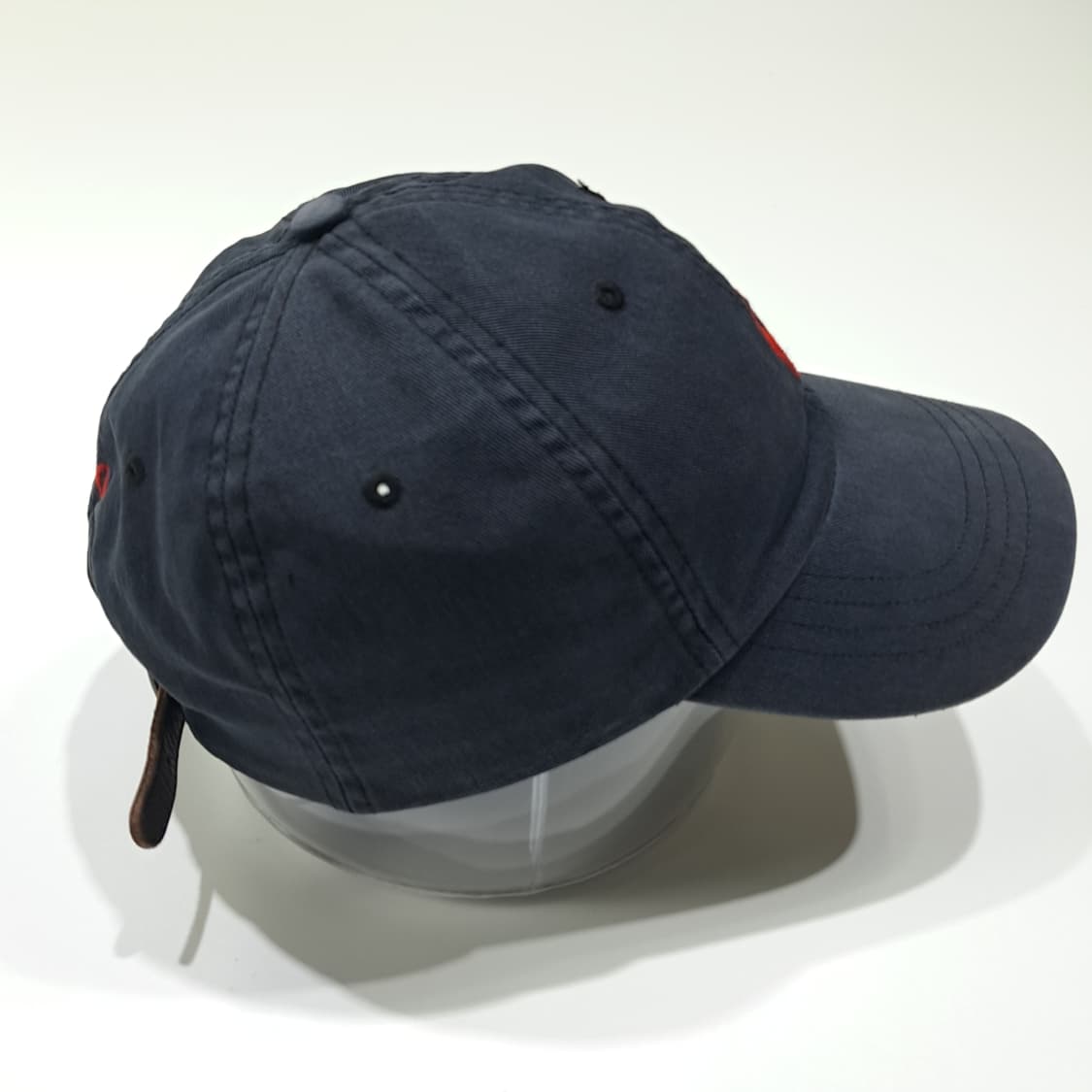 CL552 폴로 90s 가죽스트랩 다크네이비 자수 레드 볼캡 모자 상품이미지4