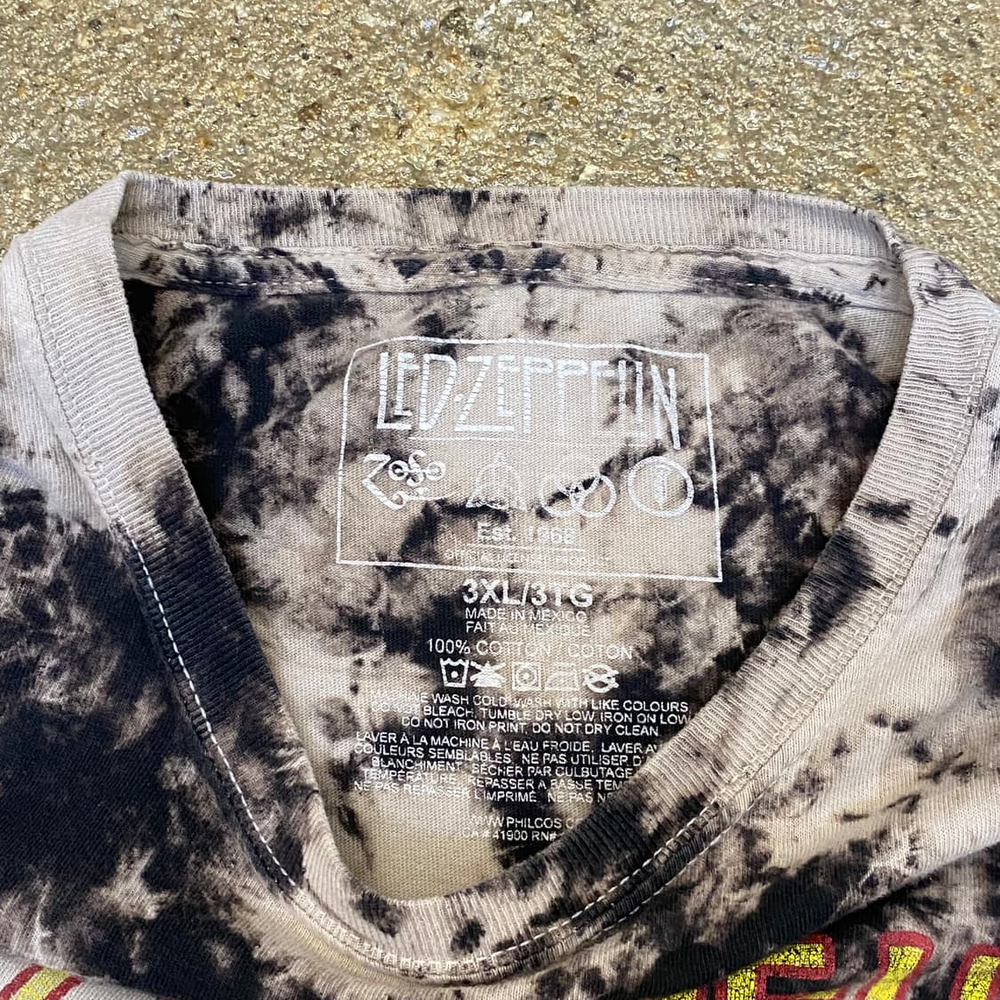 미국 빈티지 레드제플린 타이다이 프린팅 반팔티 락티셔츠 상품이미지4