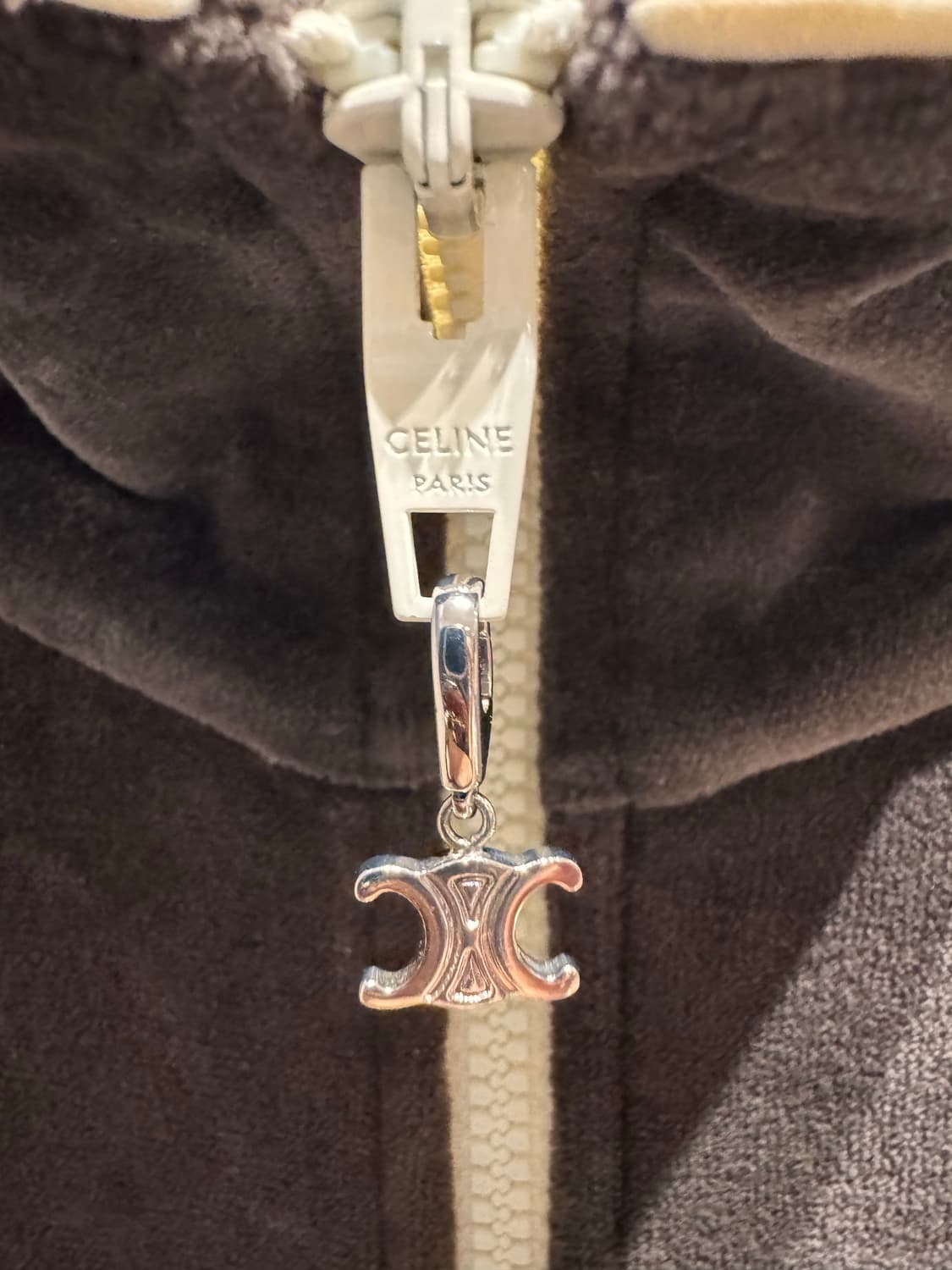 셀린느 트리옹프 트랙수트 재킷 브라운 벨벳저지 M 택달린제품 상품이미지8