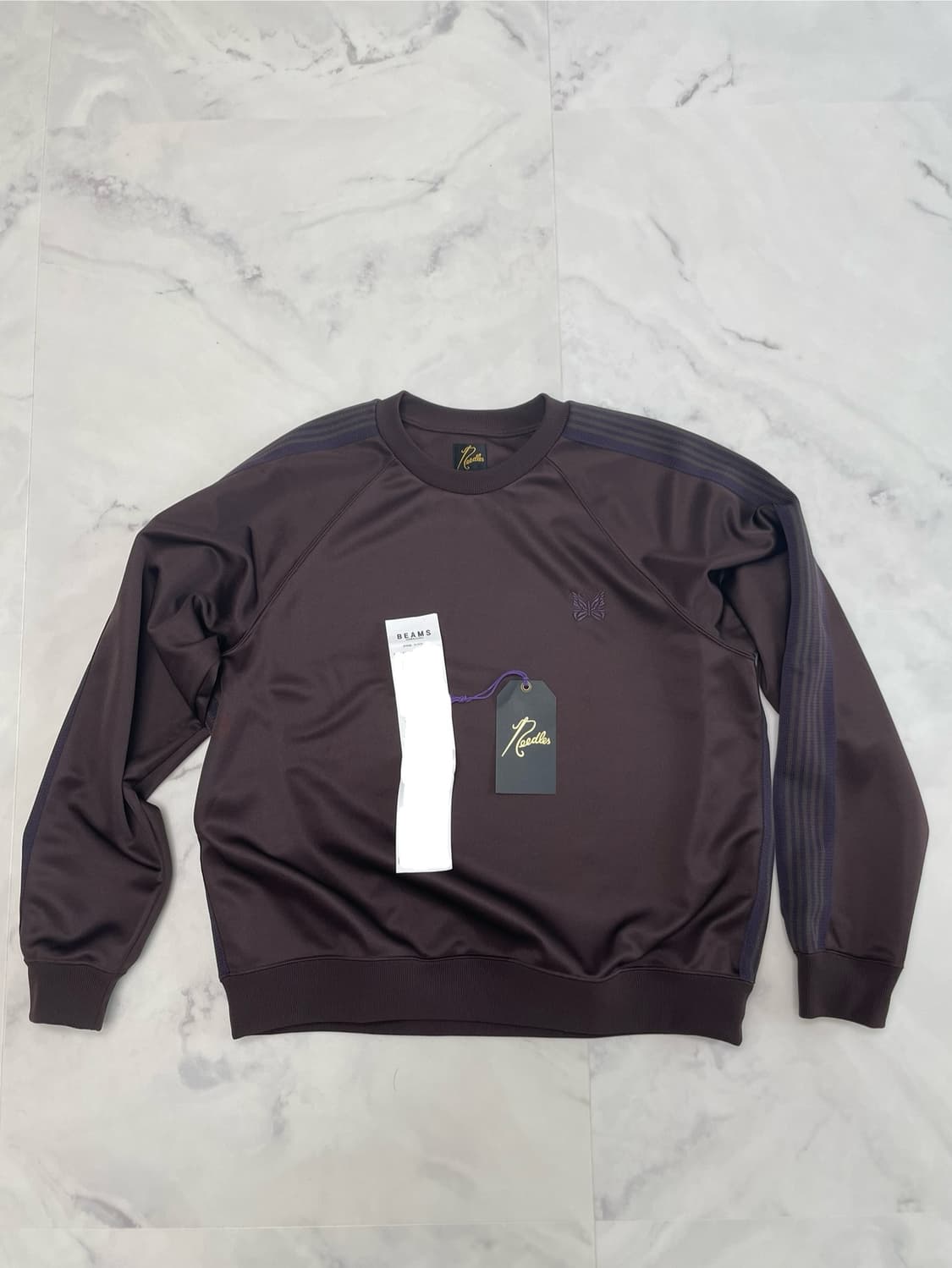 [L] Needles 니들스 트랙 크루넥 폴리 스무스 다크 브라운 상품이미지1