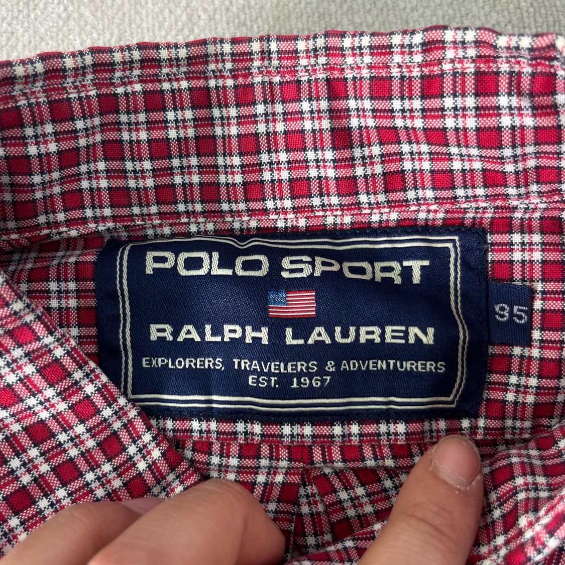 100 폴로랄프로렌 스포츠 빈티지 체크 코튼 셔츠 상품이미지3