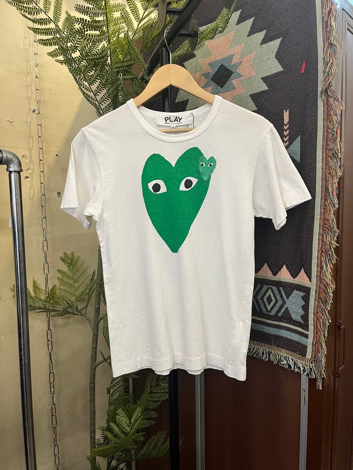 꼼데가르송 그린 더블 하트 반팔티 #csz866 상품이미지1