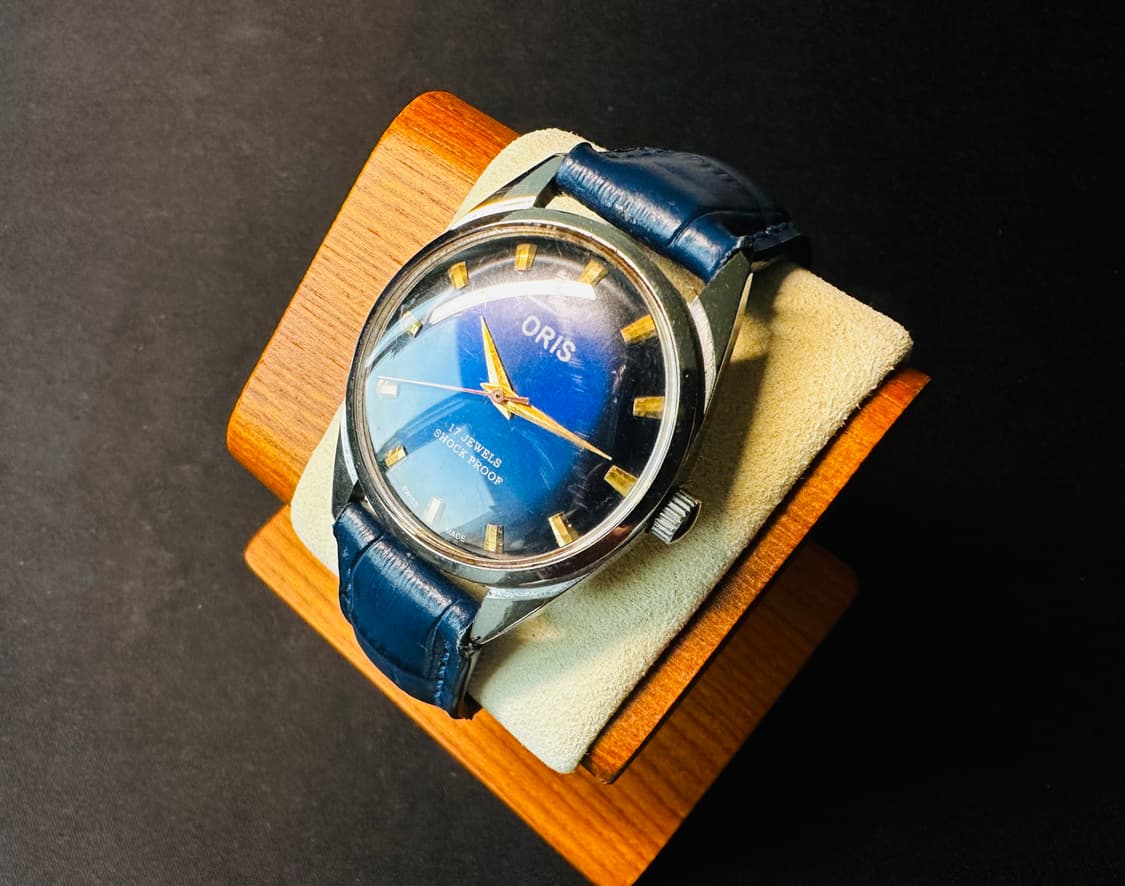 오리스 블루 다이얼 빈티지 오토매틱 시계 판매 상품이미지3