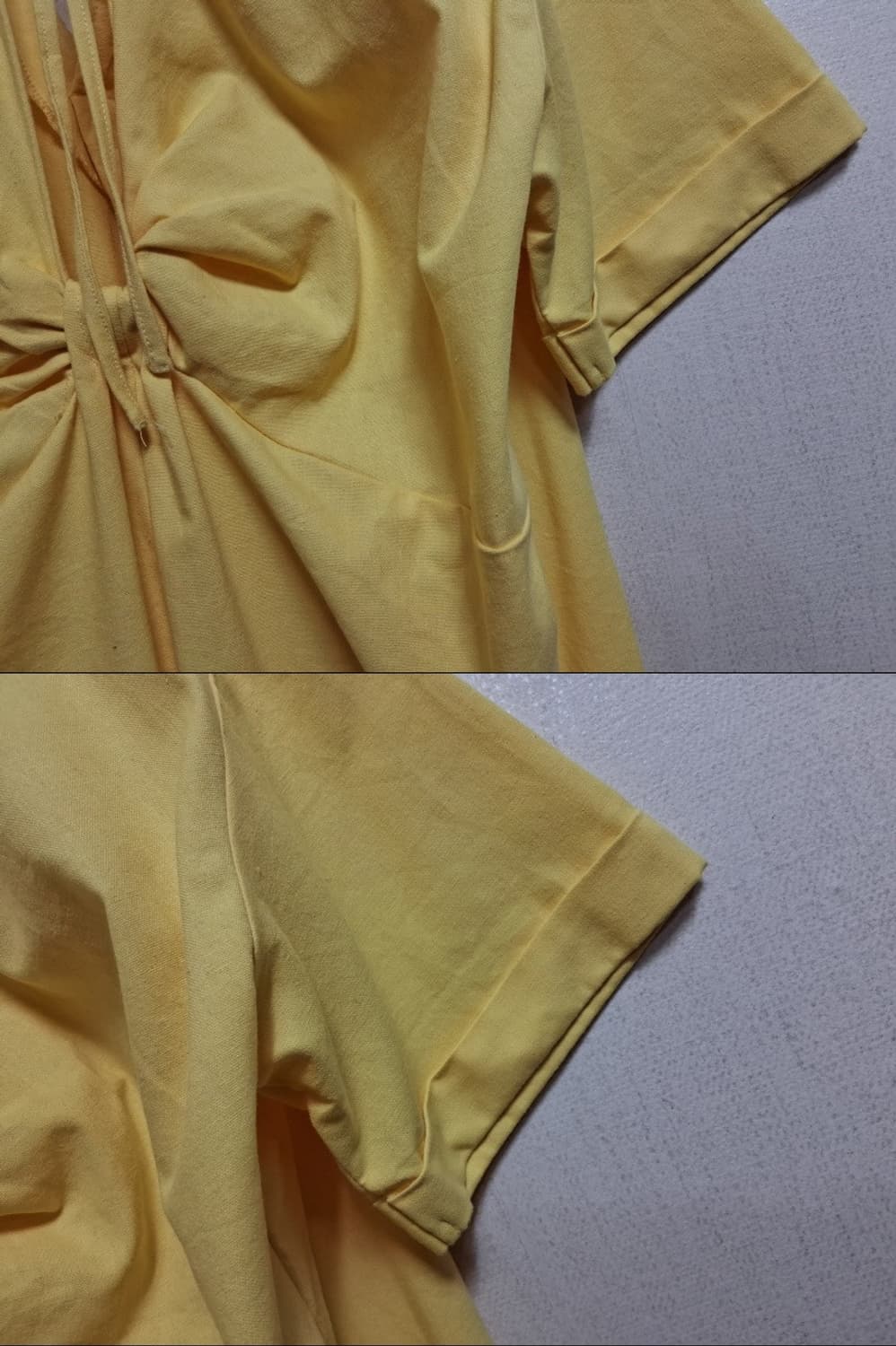 일본수입 옐로우 루즈핏 백오픈 스트링 롱원피스 표기 프리사이즈
 상품이미지7