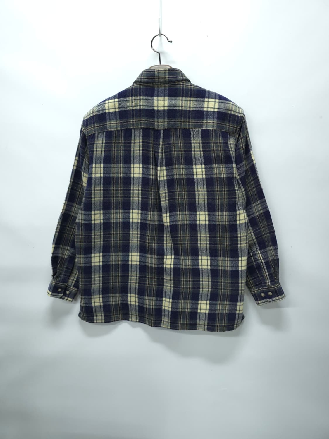 에드윈 남성 네이비 옐로우 체크 모직 셔츠 상품이미지8