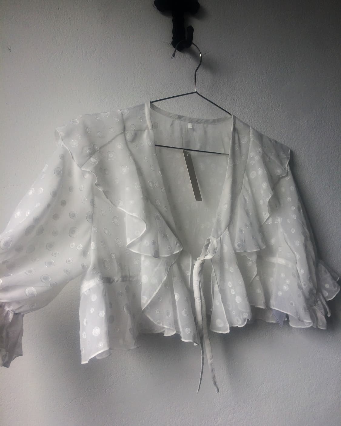 Dot pattern frill cardigan 상품이미지4