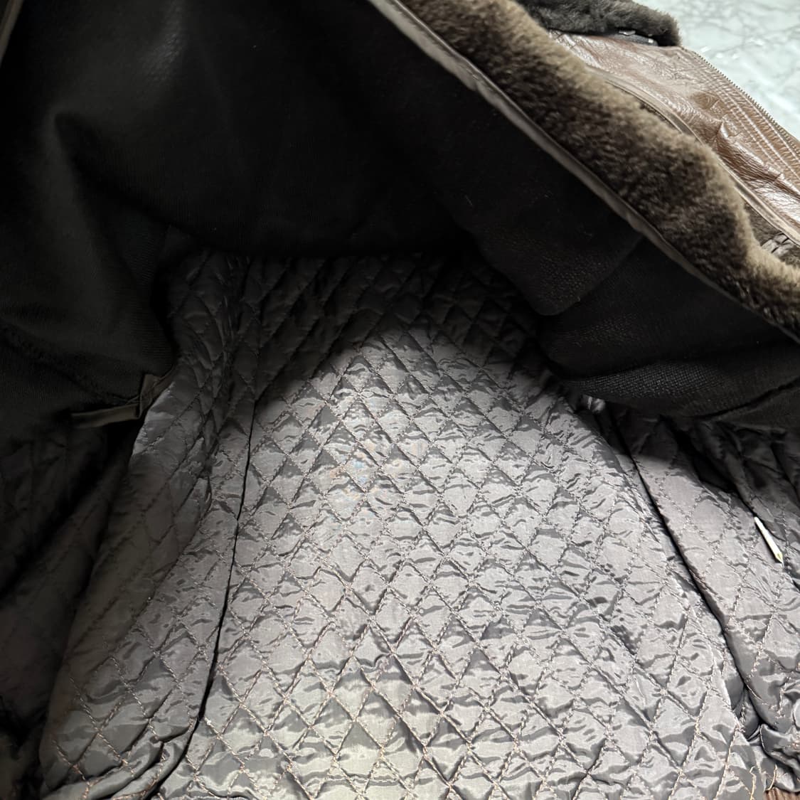 VTG 빈티지 카우하이드 100% 소가죽 퍼 카라 탈부착 A2 봄버 자켓 상품이미지7