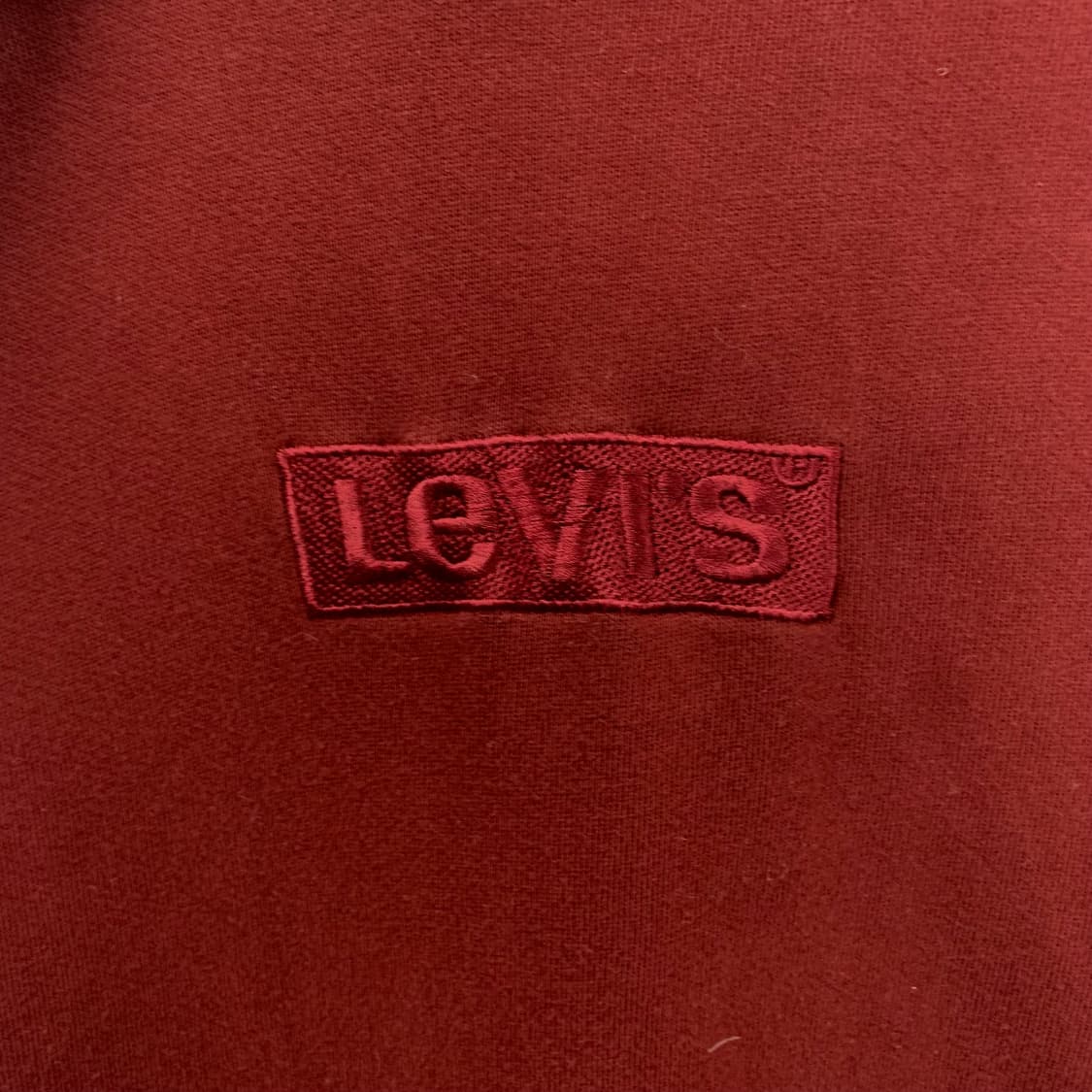 리바이스 박스로고 버건디 후드티 상품이미지4