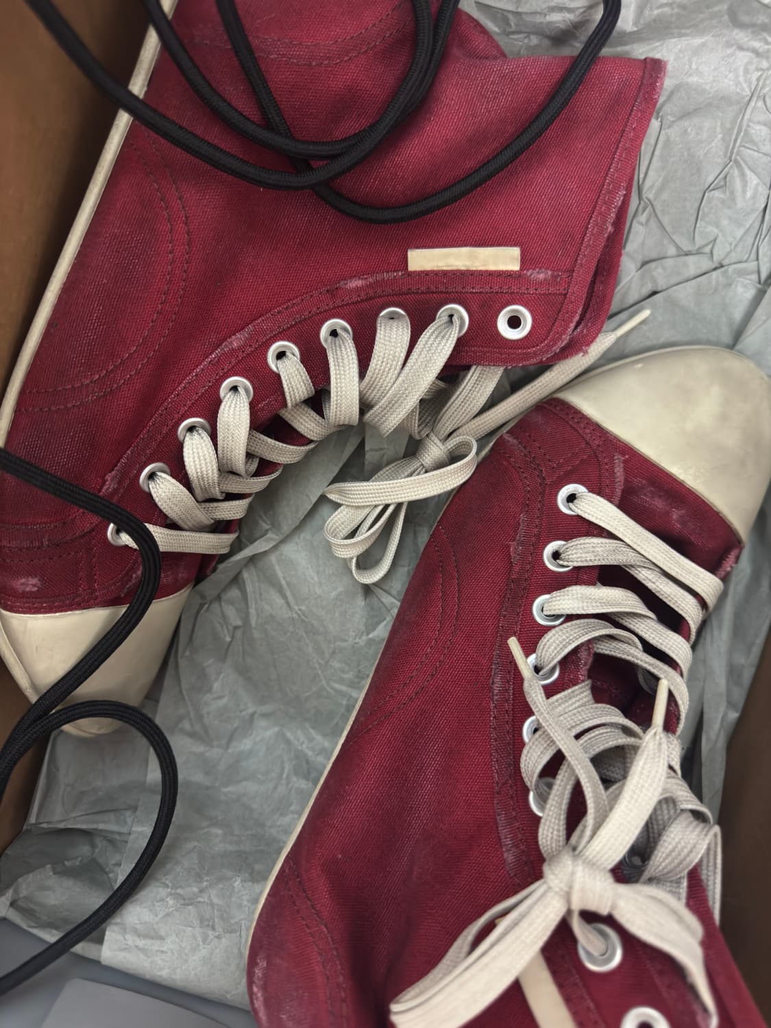 [41] 발렌시아가 파리 울트라 플랫 캔버스 하이탑 스니커즈 레드 상품이미지1