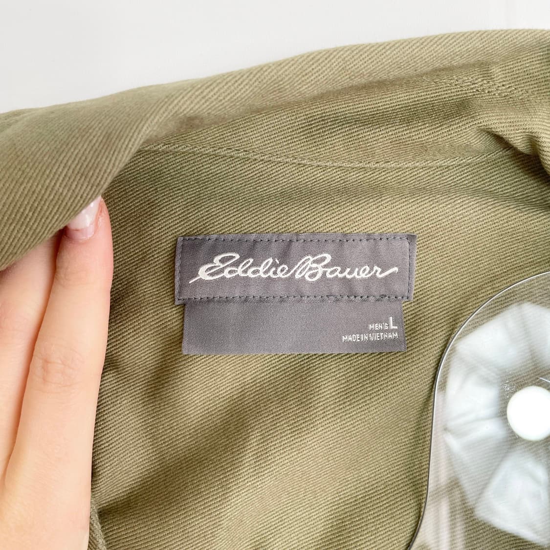 D2 에디바우어(Eddie Bauer)의 올리브 카키 워크 셔츠 재킷 1 상품이미지4