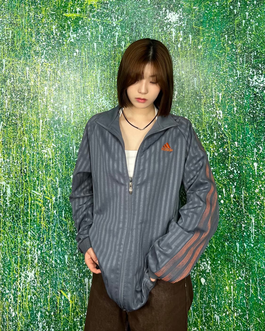 아디다스 00s 그레이 스트라이프 져지 L 상품이미지1