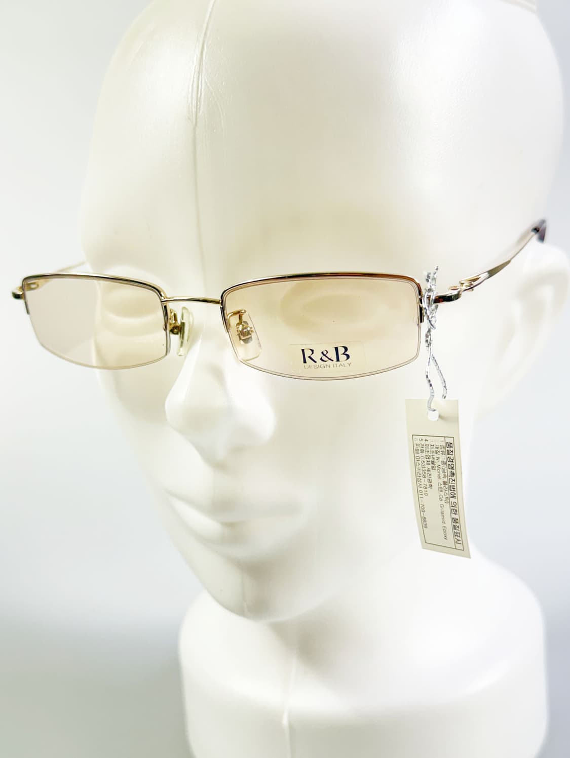 R&B EYEWEAR 반무테 스퀘어 메탈 빈티지 틴트 안경 상품이미지9
