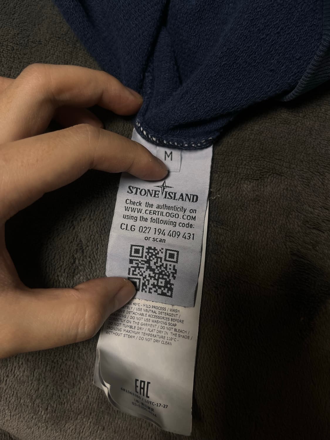 스톤아일랜드 워시드 블루 맨투맨 size M 상품이미지5