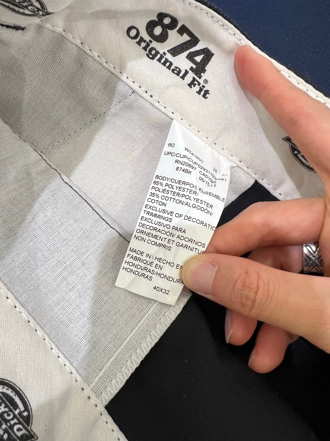 디키즈874 오리지널핏 40/32 빅사이즈 판매 상품이미지5