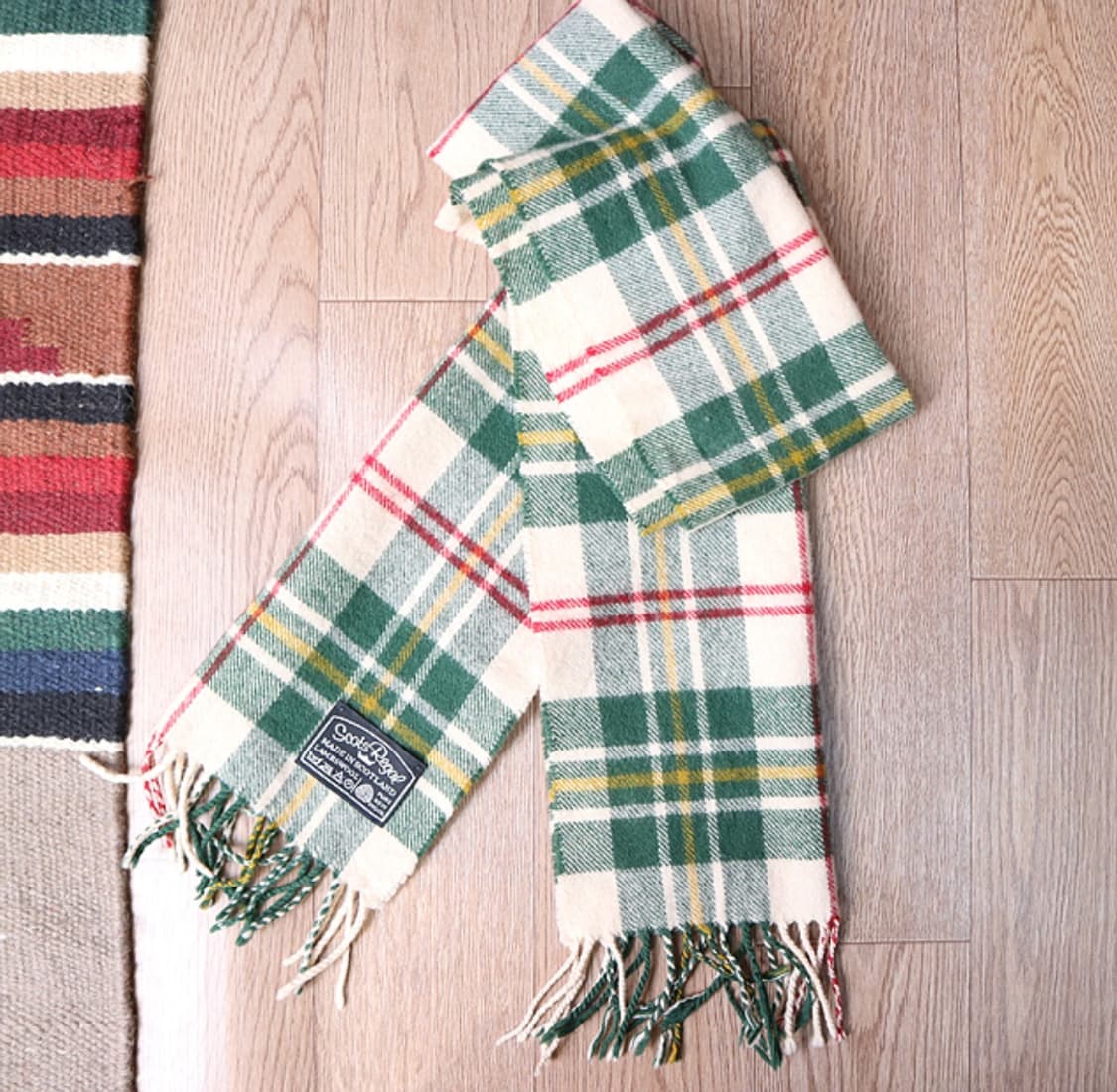 스코틀랜드 메이드 scots regal 울100% 빈티지 체크 머플러   상품이미지1