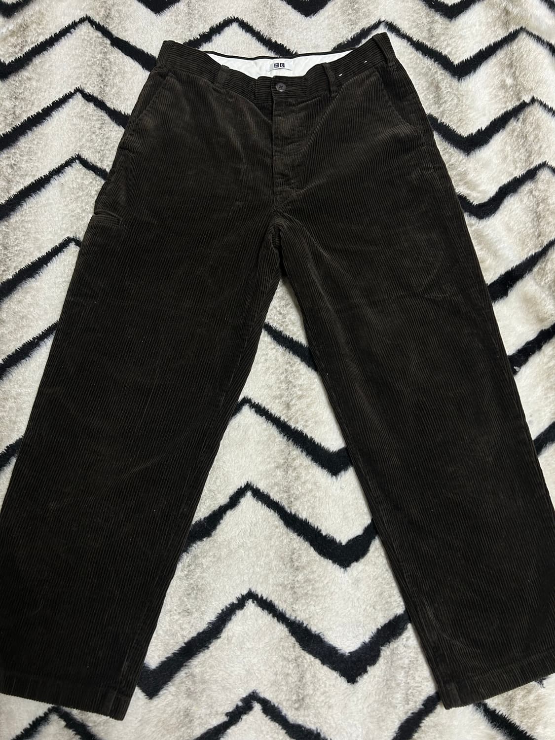 [32]유니클로U 코듀로이 와이드핏 팬츠/다크브라운 상품이미지1