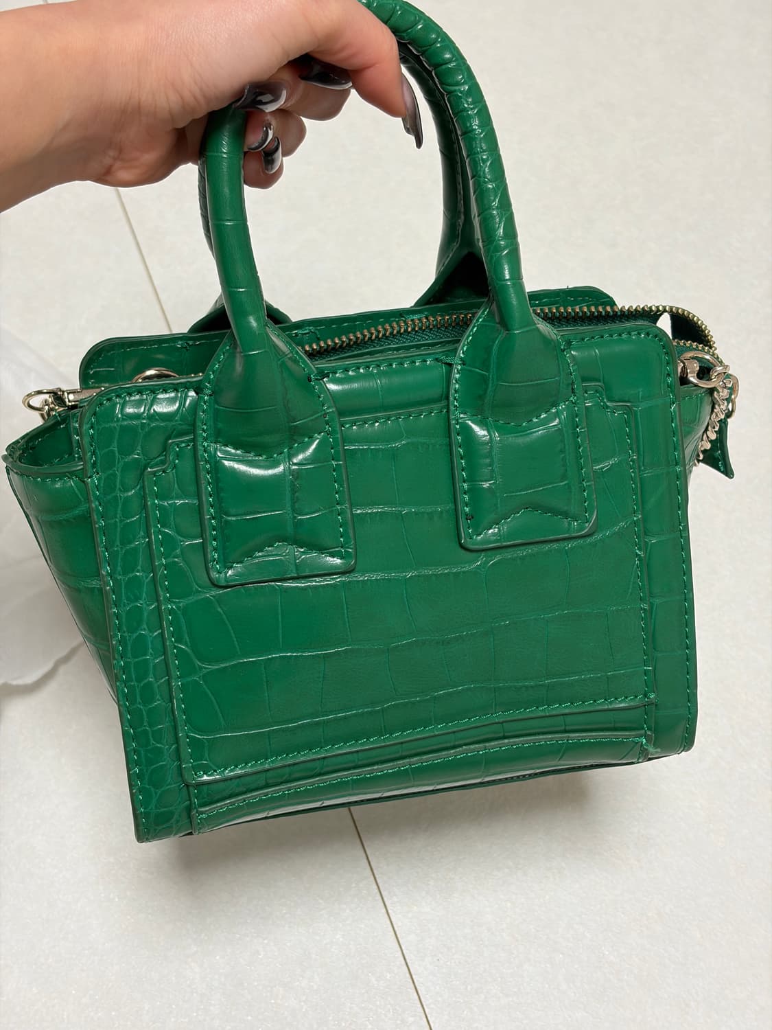 자라 미니 크로크 엠보싱 숄더백 (녹색) 상품이미지2