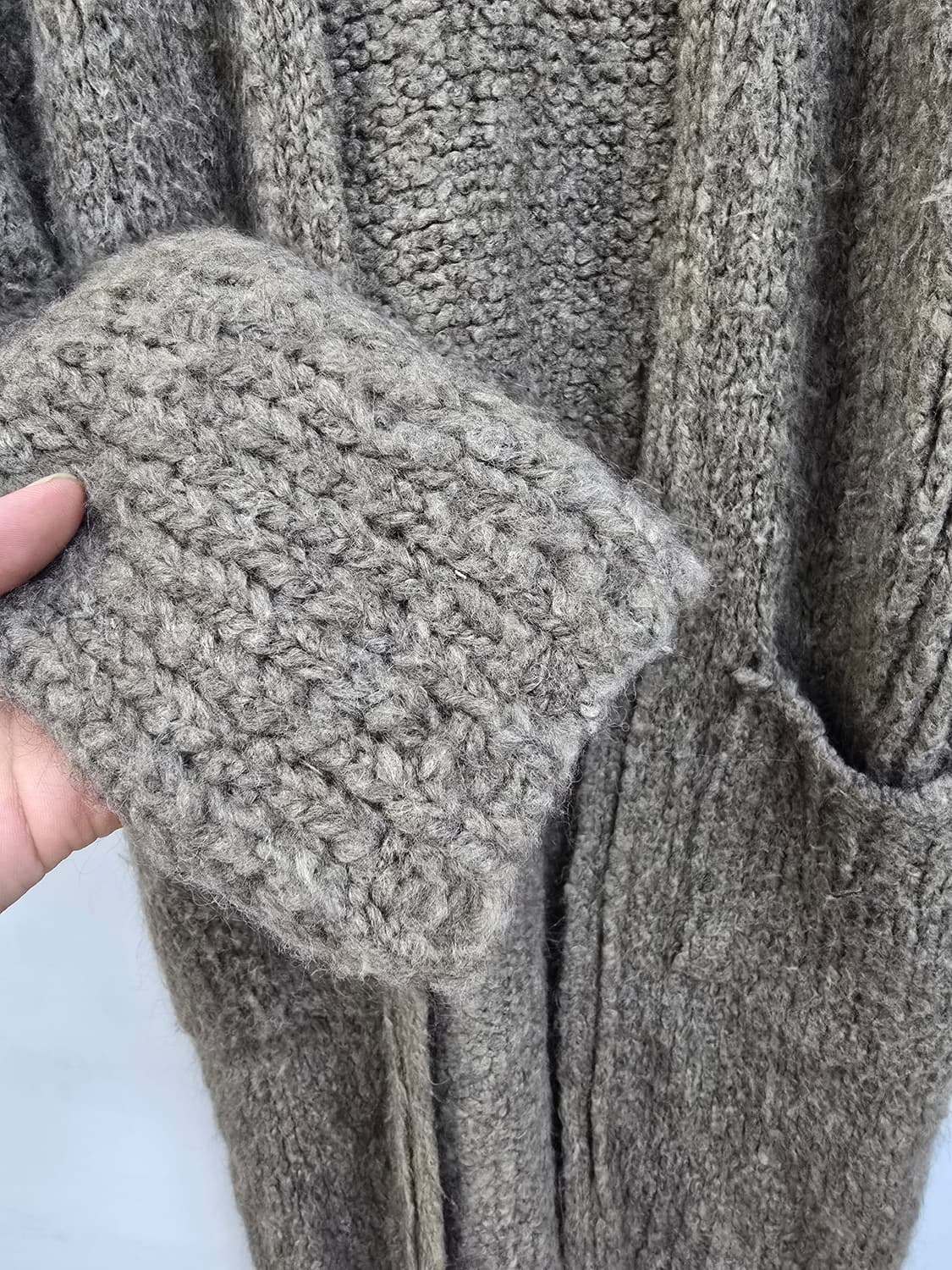 마쥬 여리여리 도톰 굵은 짜임 울 롱니트가디건 상품이미지4