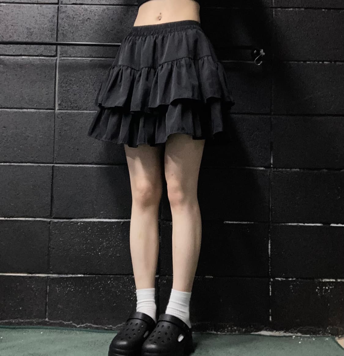 빈티지 블랙 캉캉 미니 스커트 상품이미지1
