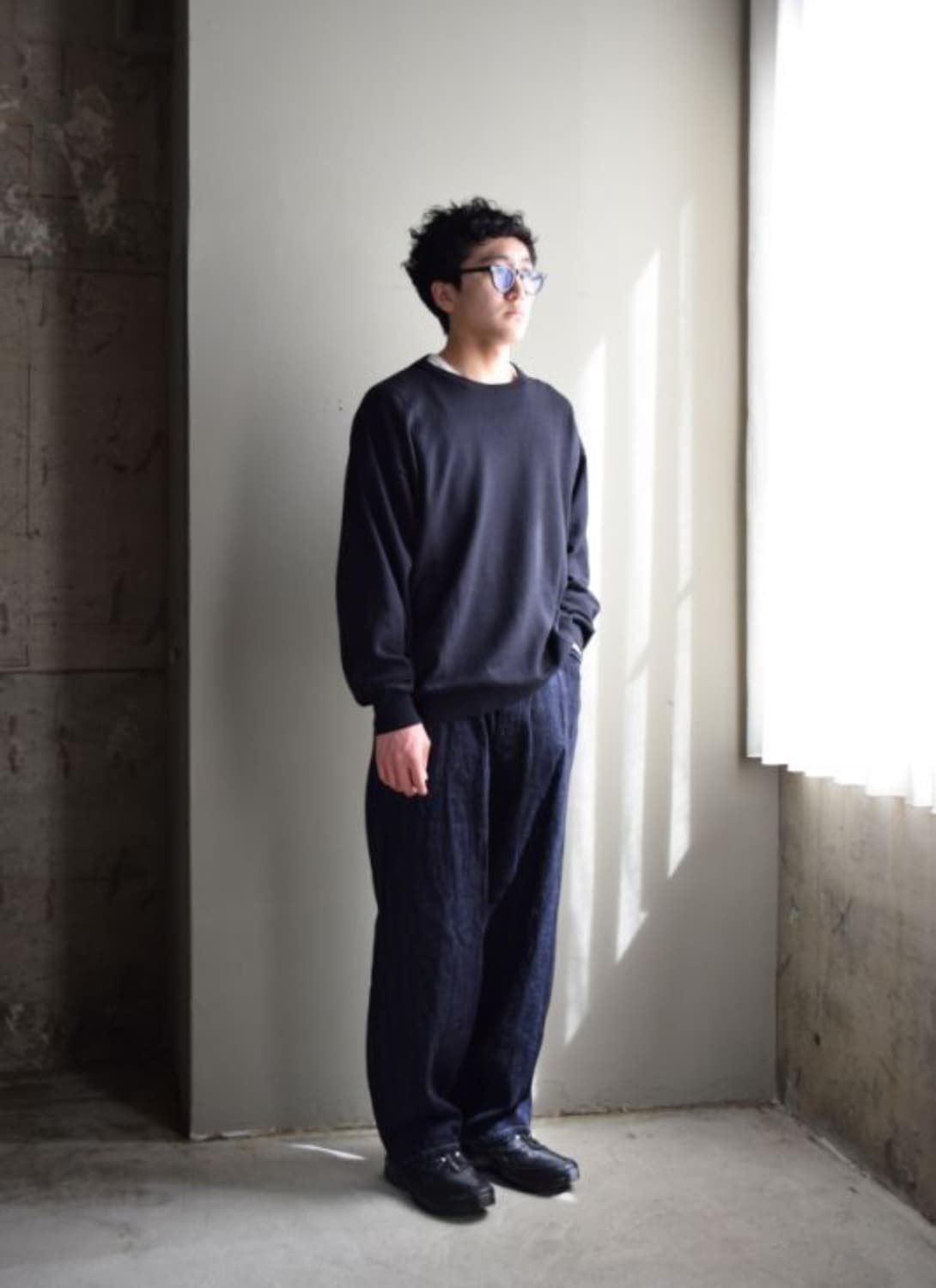 23aw 코모리 comoli 오버데님팬츠 네이비 상품이미지1