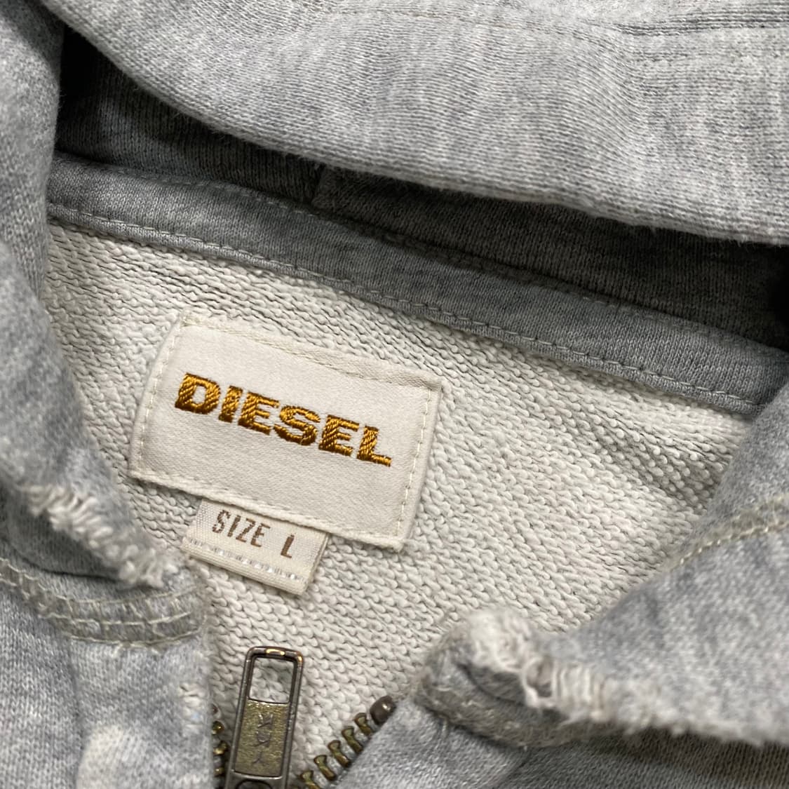 디젤 빅로고 그레이 후드집업 상품이미지3