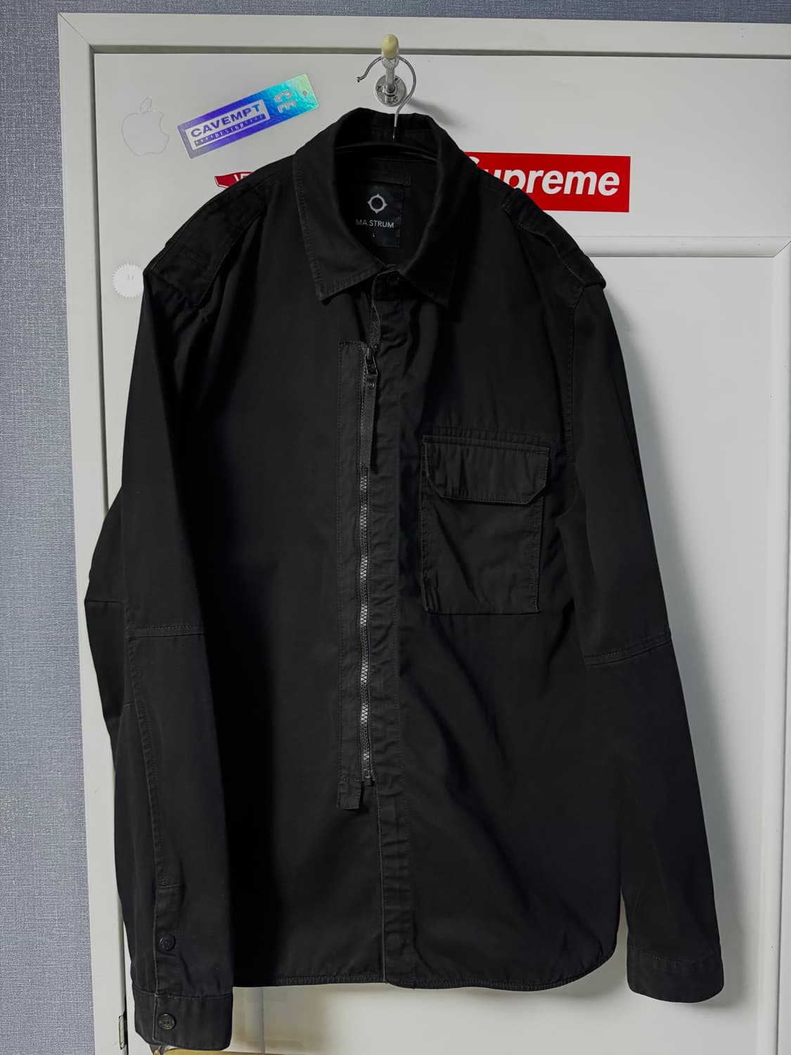 Ma.Strum 집 프런트 오버셔츠 제트 블랙 상품이미지1