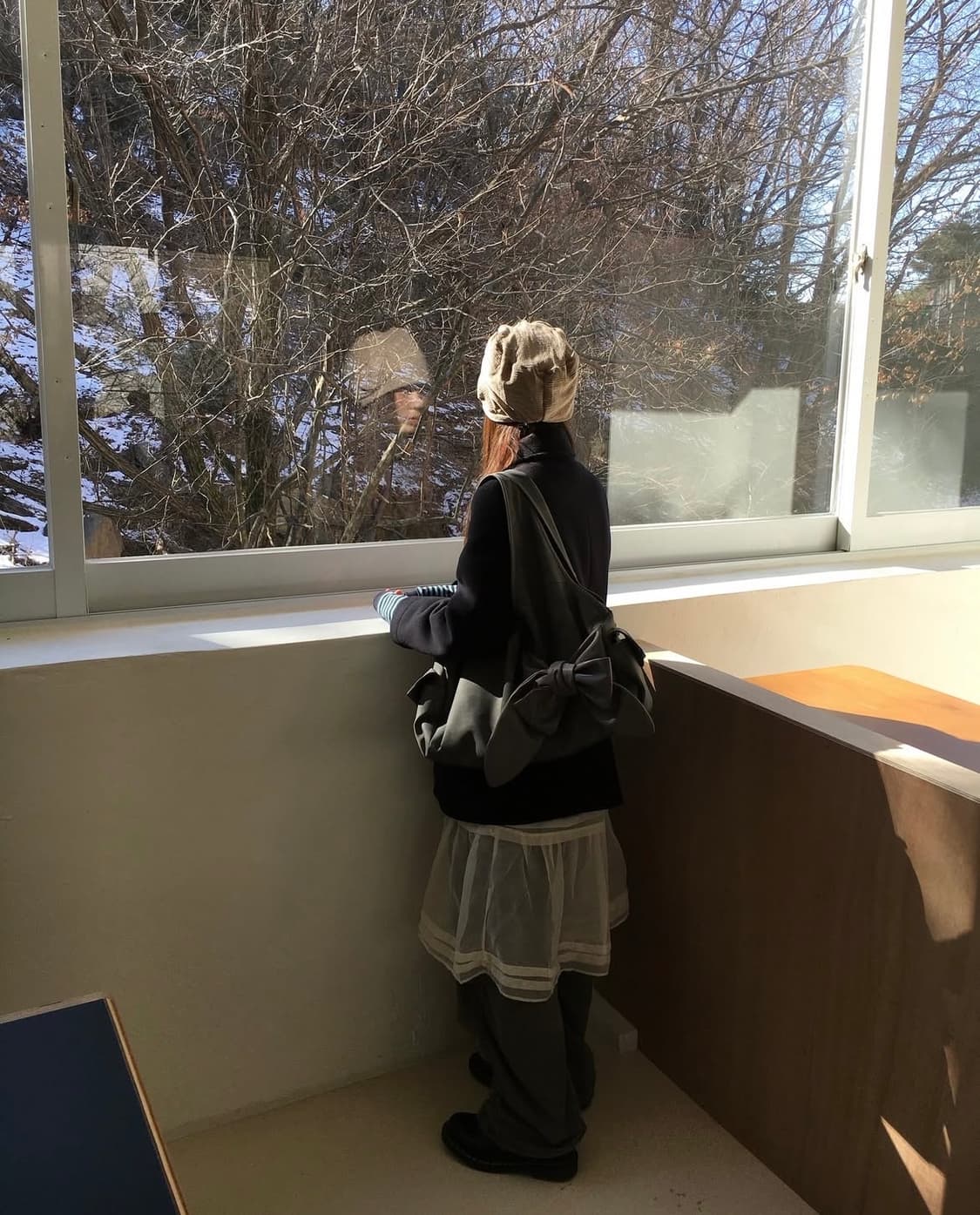 시월107 보우 숄더백 누벅그레이 상품이미지3