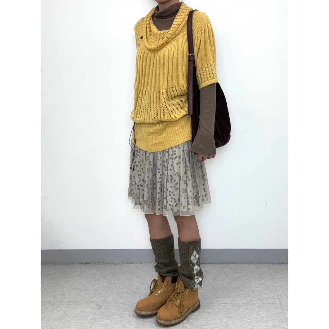 빈티지 유니크 반팔 니트 상품이미지3