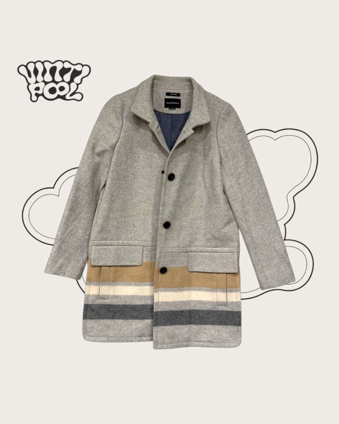 클럽모나코 이탈리안 울 코트 S 그레이 상품이미지1