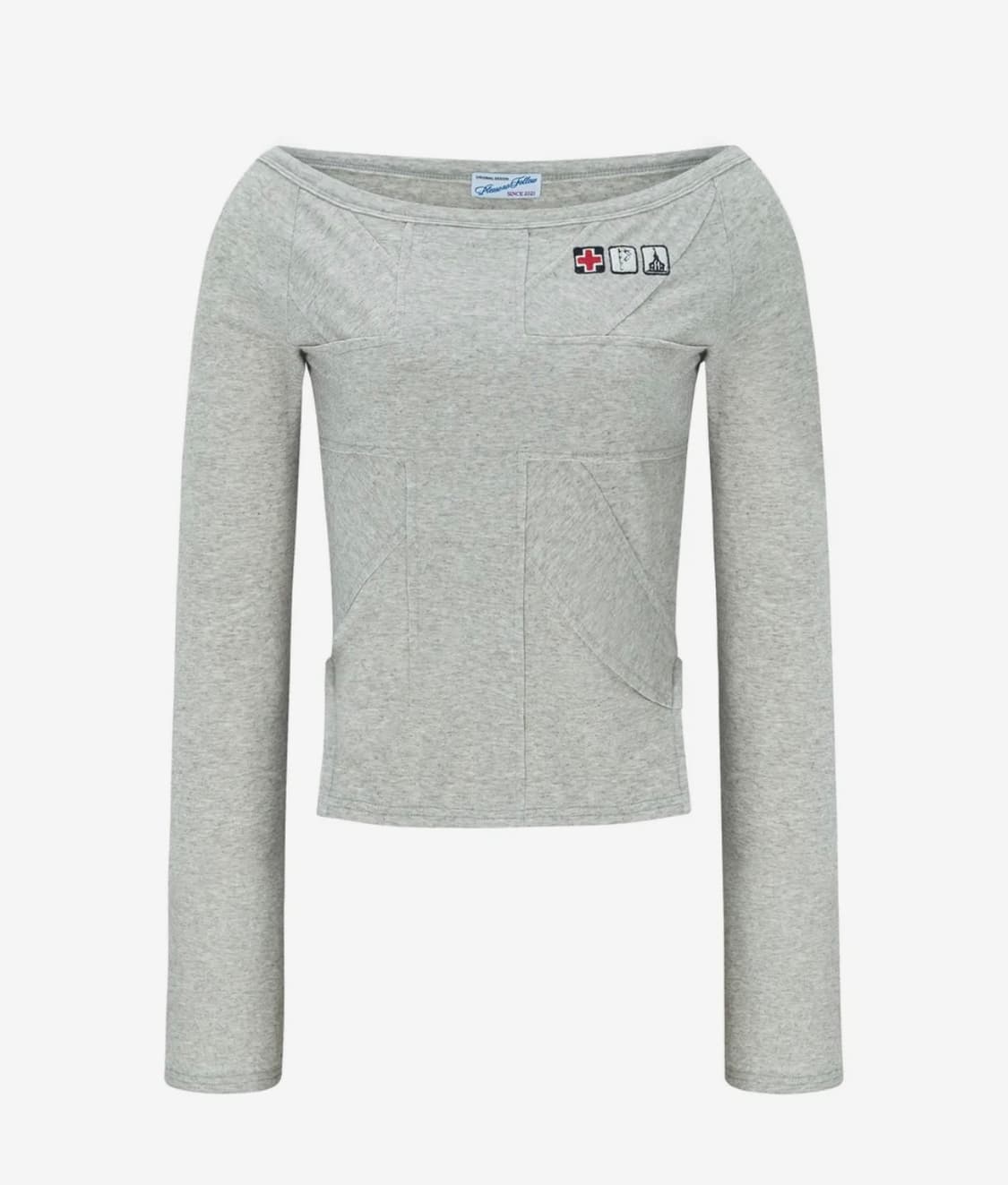 플리즈노팔로우 매디 유니온 잭 롱슬리브 탑 오트밀 상품이미지1