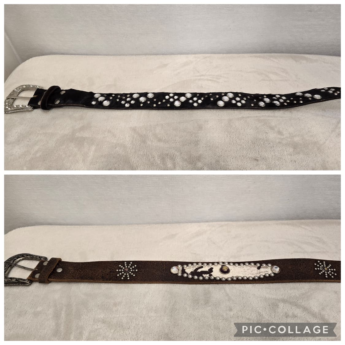 톰보이 웨스턴 스타일 스터드 장식 소가죽 벨트 남여공용 상품이미지8