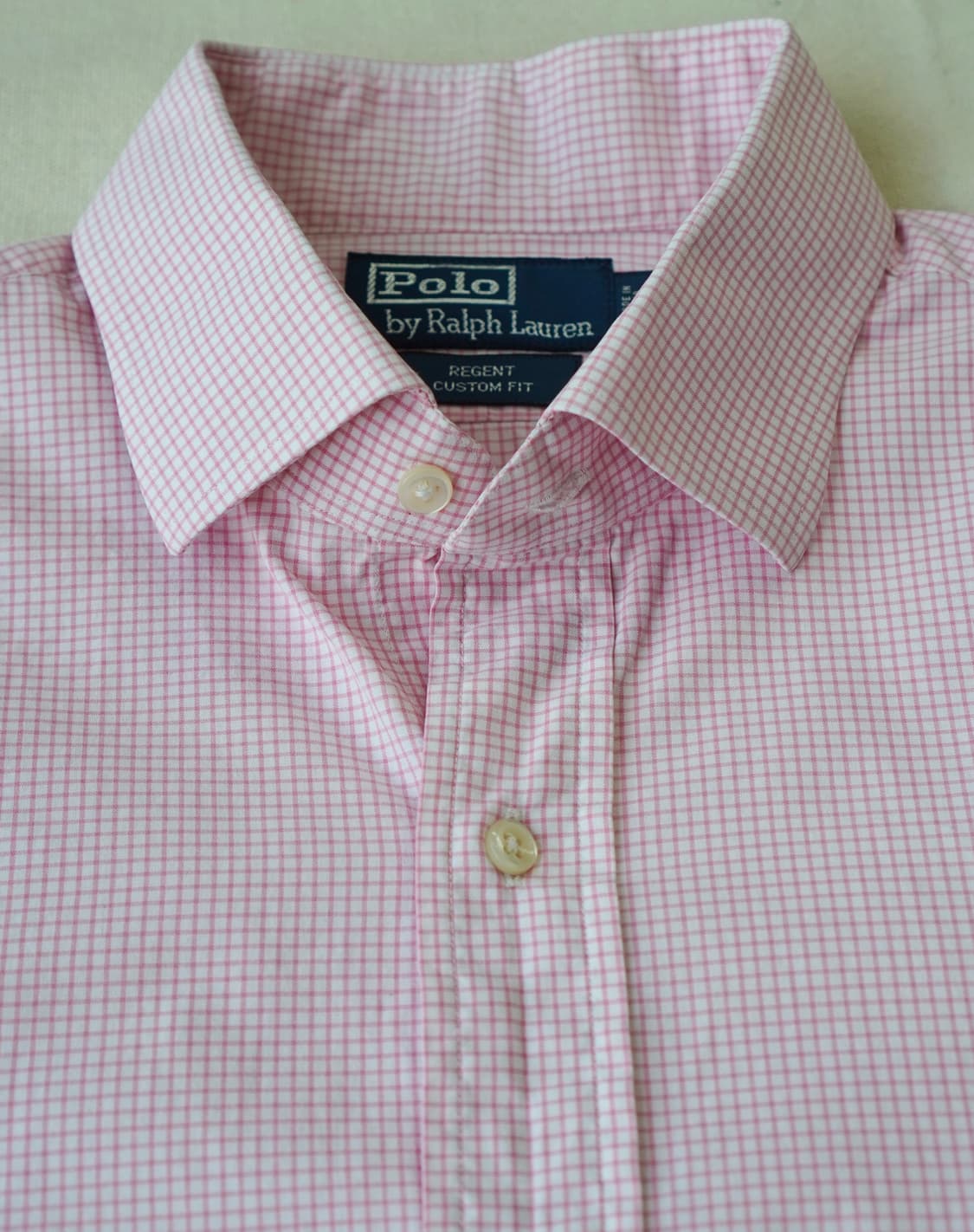 폴로 랄프로렌 핑크 깅엄 체크 포플린 셔츠 16 1/2 상품이미지3